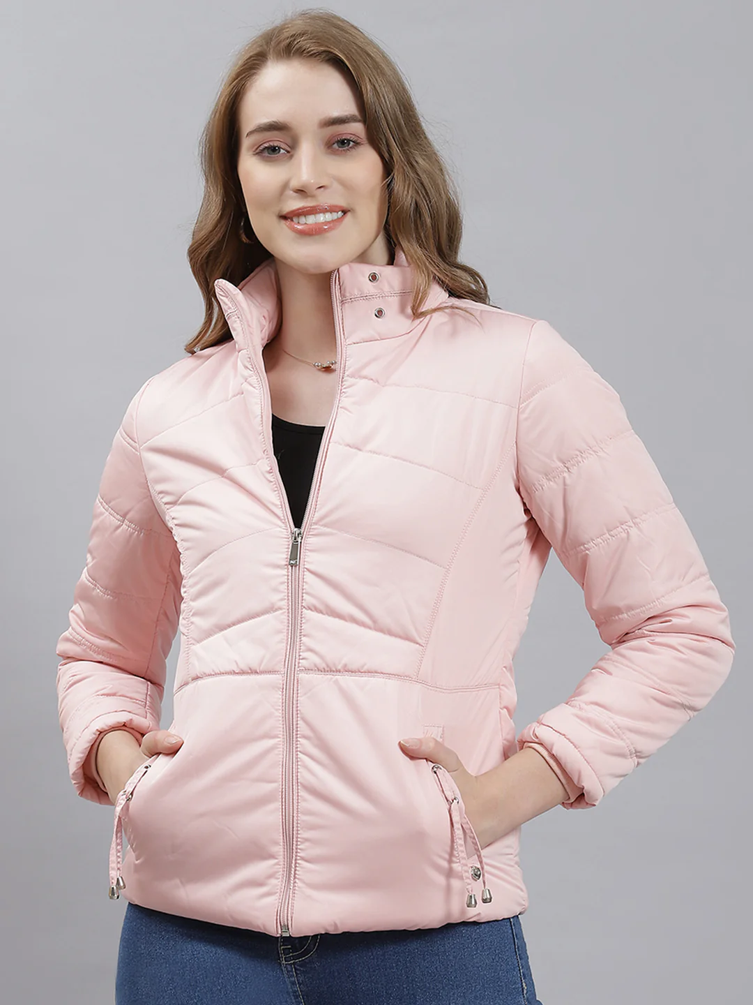 Women Pink Printed Jacket - Image 2