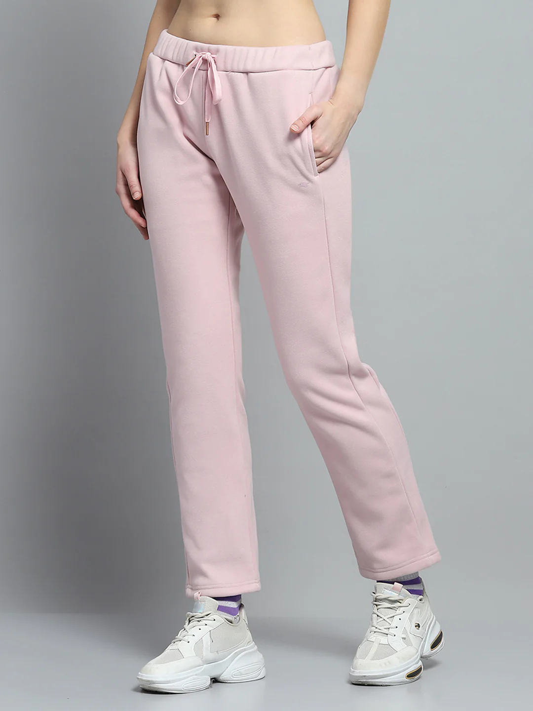 Women Pink Printed Mock Neck Full Sleeve Tracksuit - Image 7