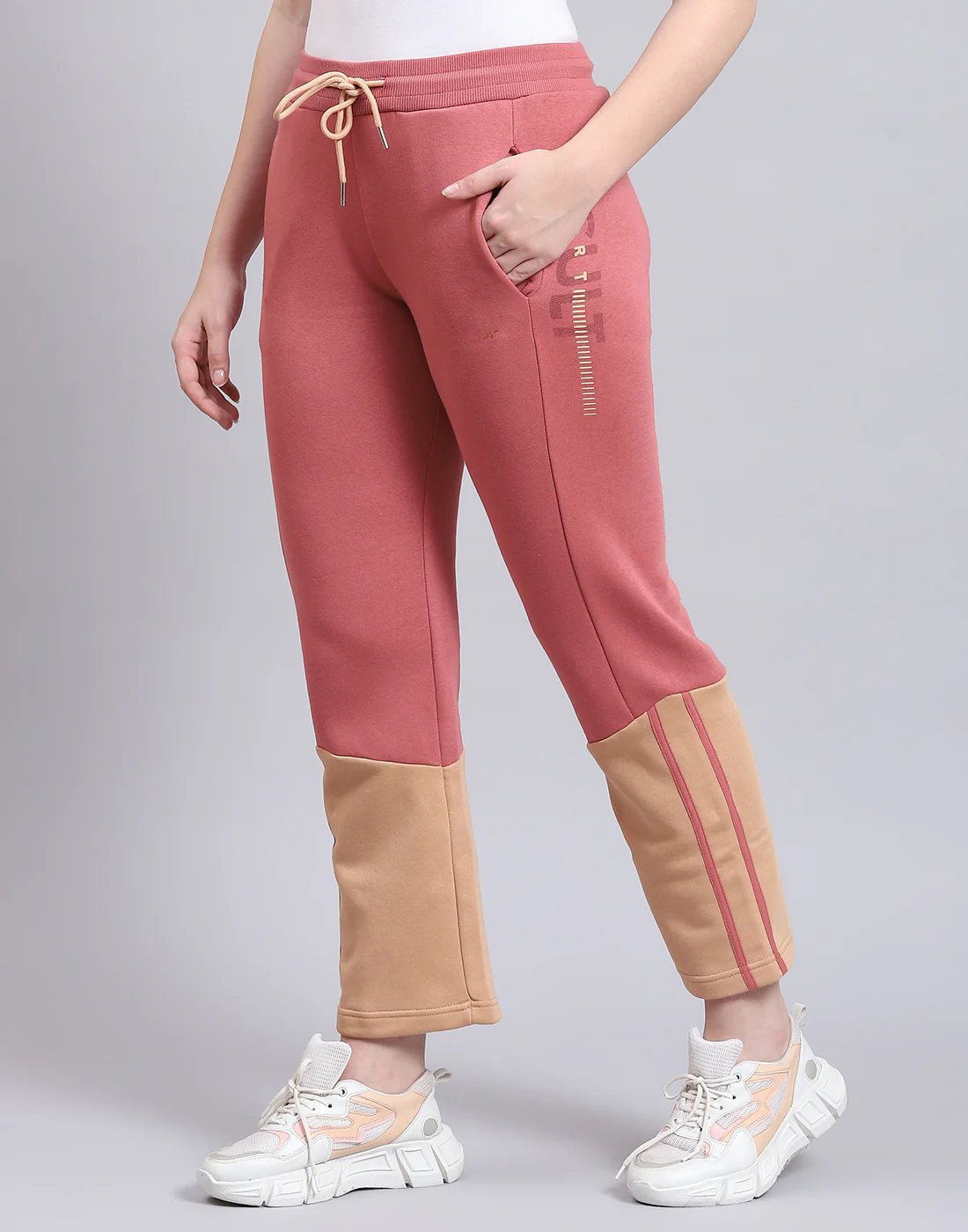 Women Pink Printed Regular Fit Winter Lower - Image 4