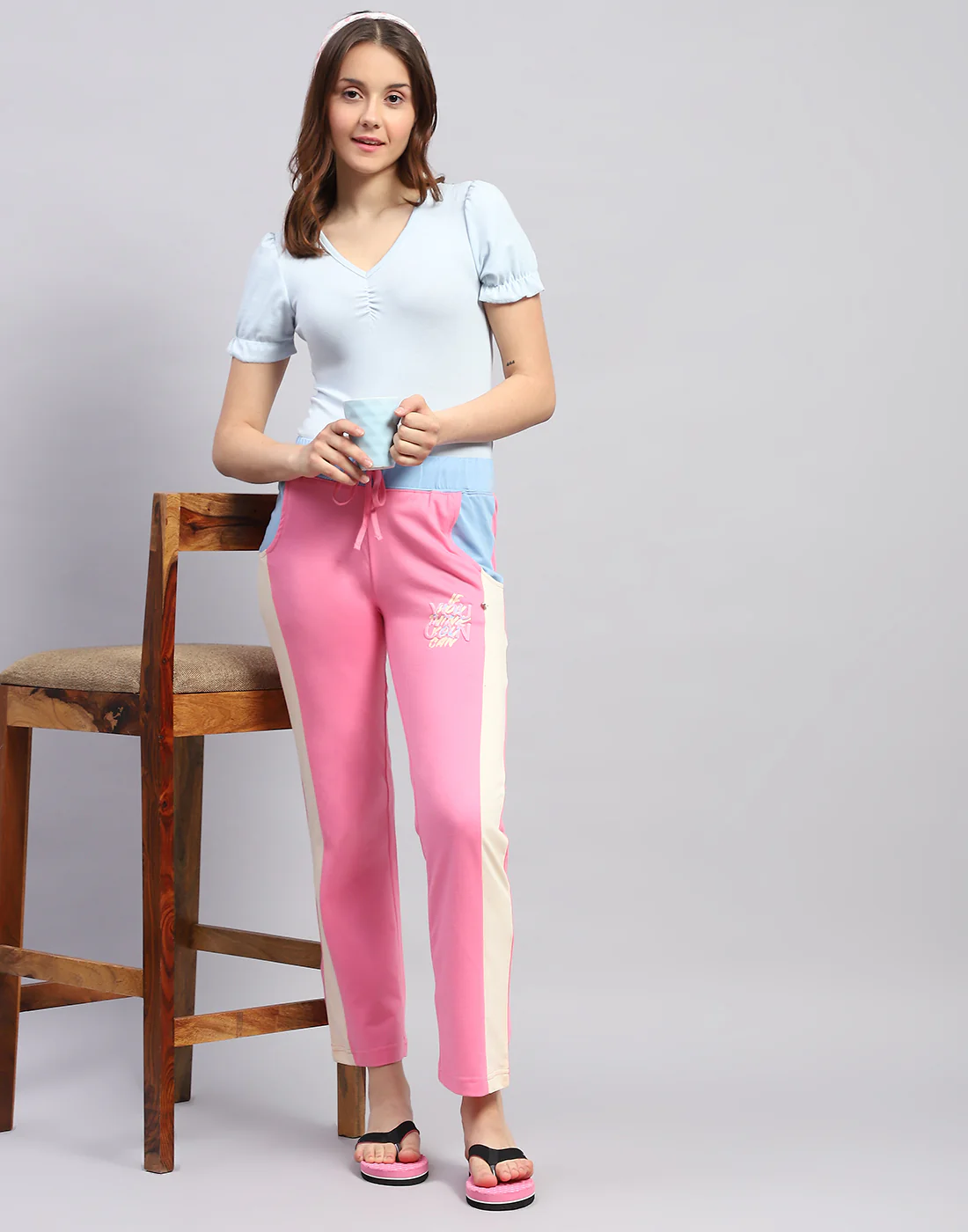 Women Pink Printed Regular Fit Lower - Image 2
