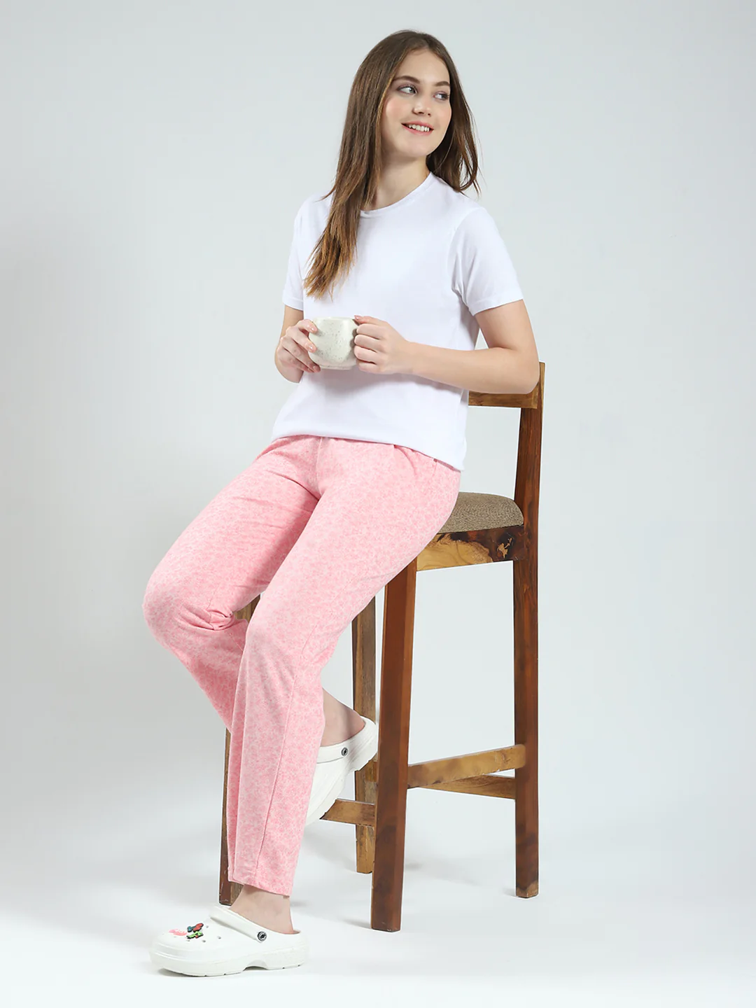 Women Pink Printed Regular Fit Lower - Image 2