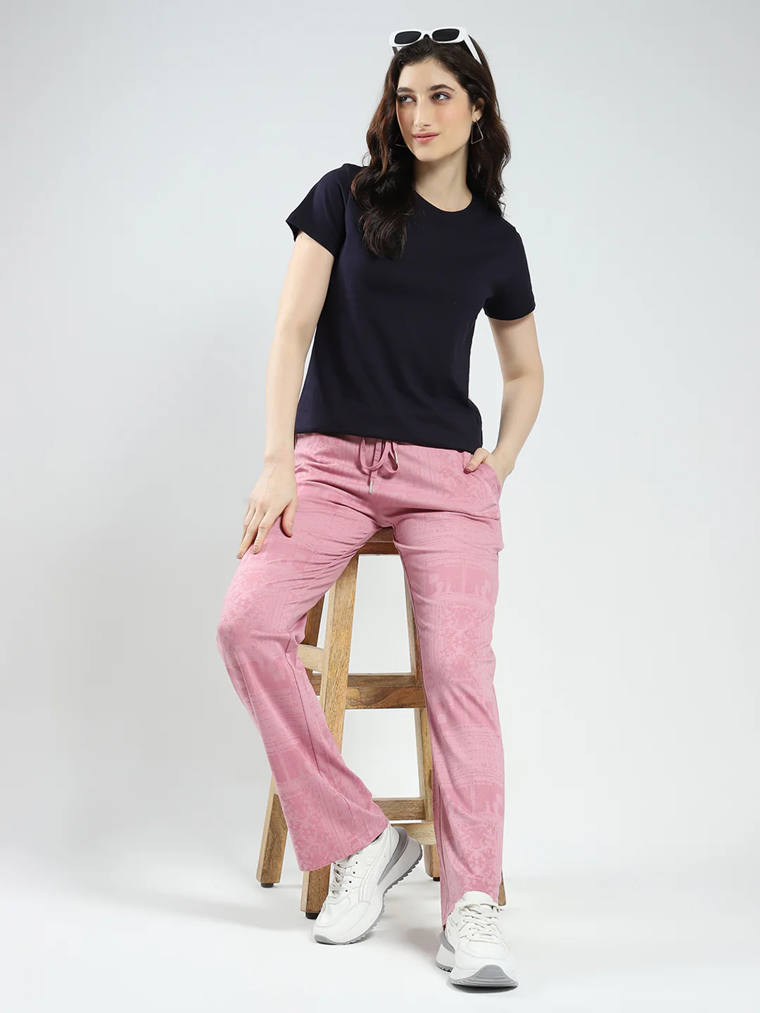 Women Pink Printed Regular Fit Lower - Image 2