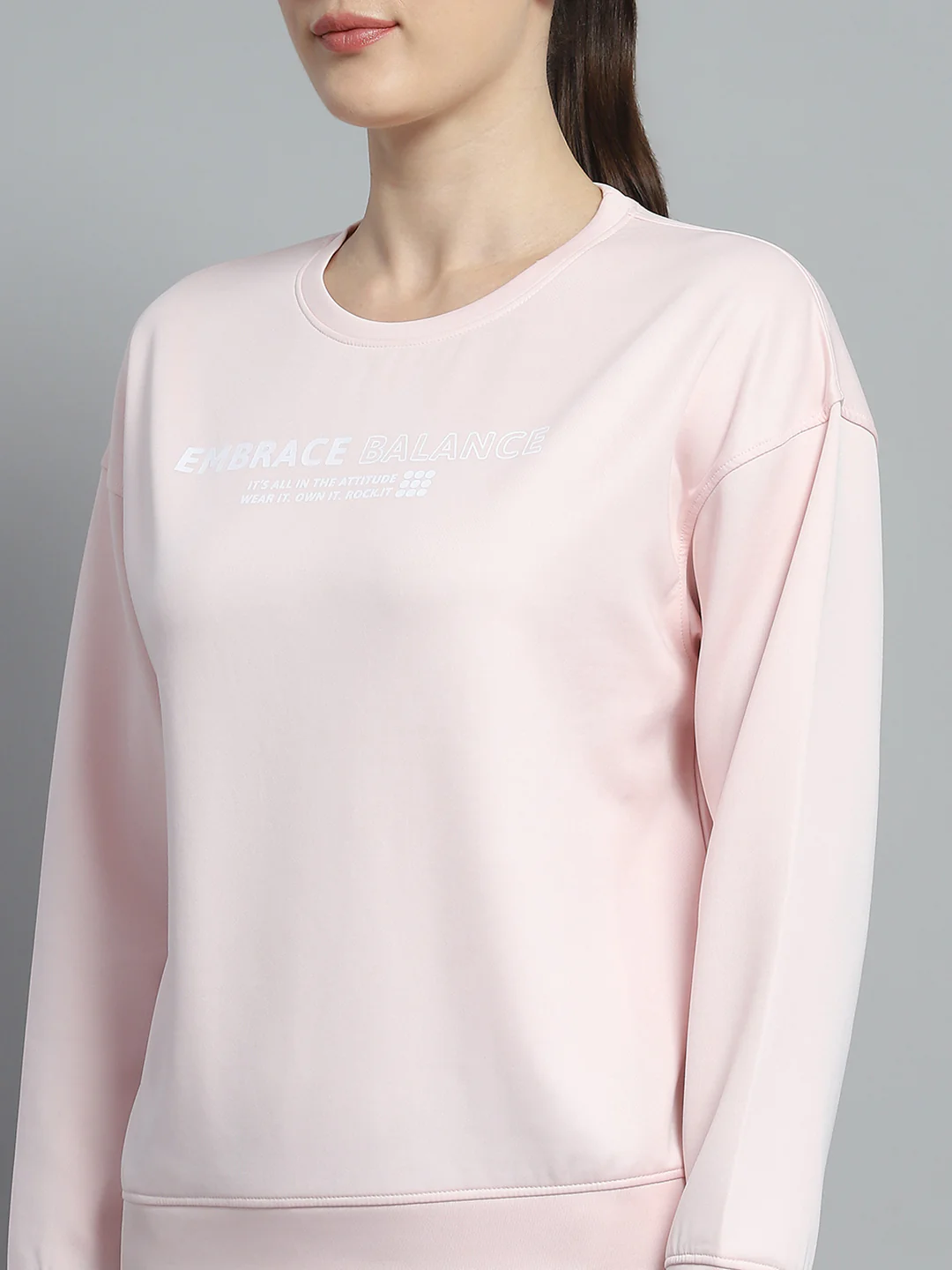 Rock.it Women Pink Printed Round Neck Full Sleeve Sweatshirt - Image 6
