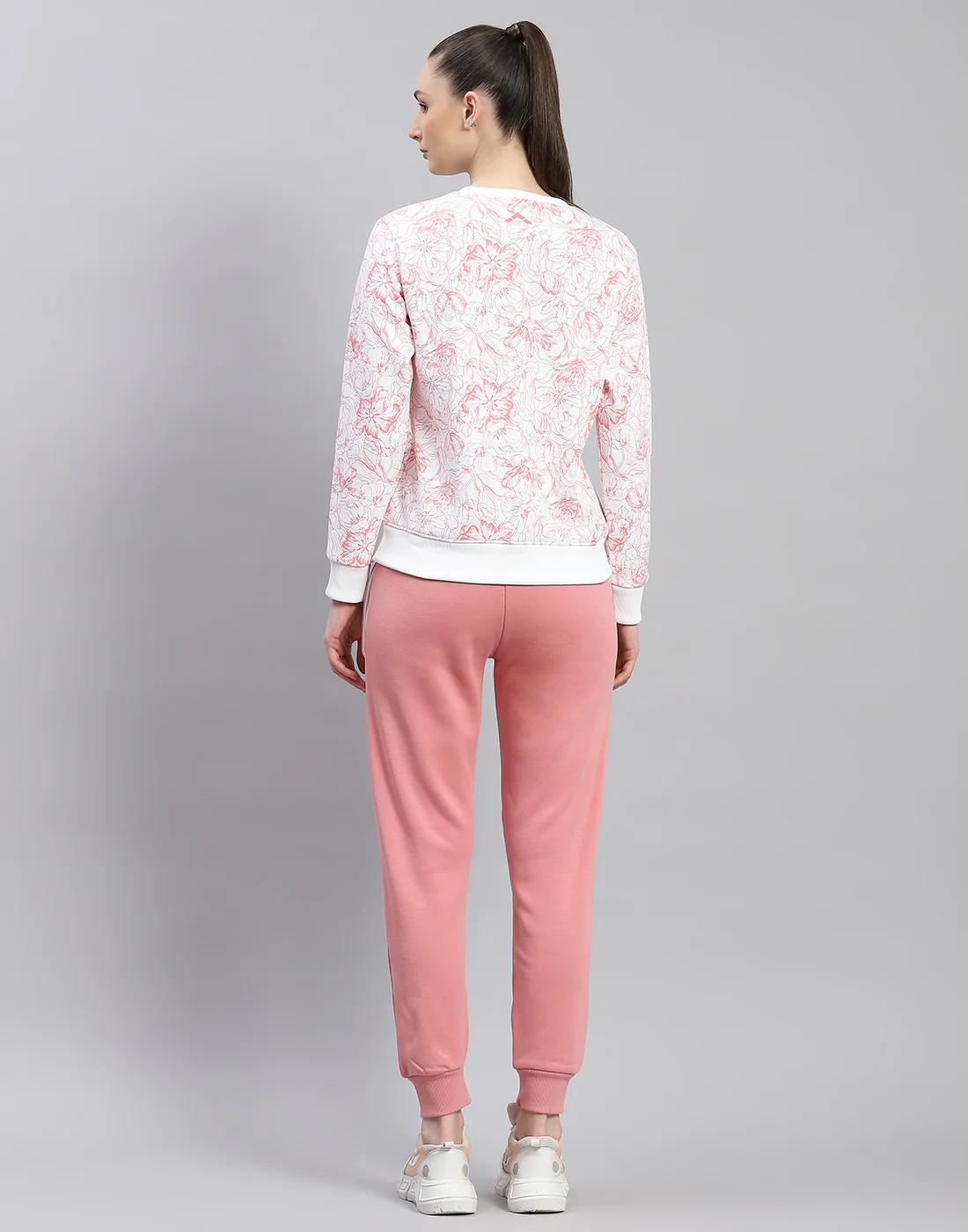 Rock.it Women Pink Printed Round Neck Full Sleeve Cords Set - Image 5