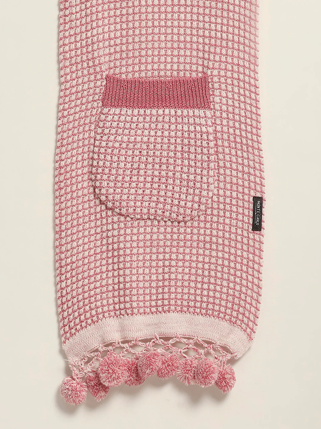 Women Pink Self Design Muffler - Image 7