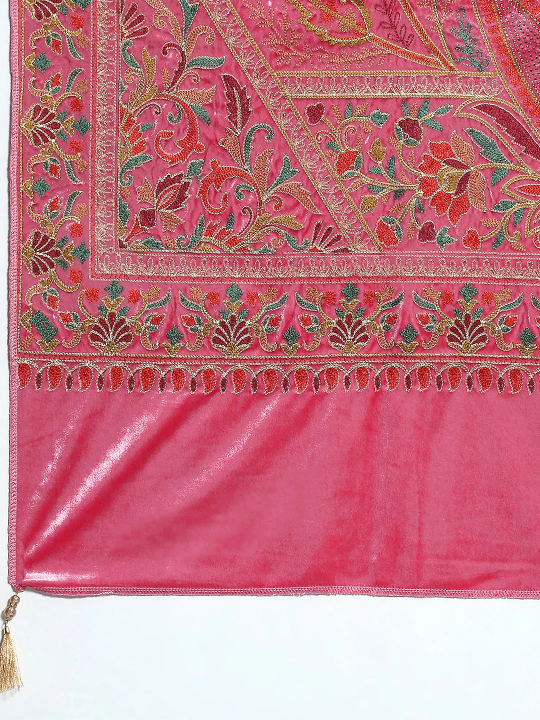 Women Pink Self Design Stole - Image 7