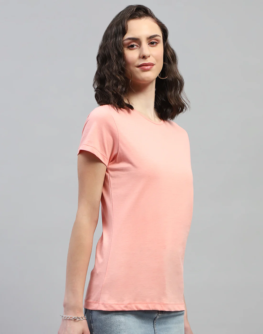 Women Pink & Sky Blue Solid Round Neck Half Sleeve Top (Pack of 2) - Image 6