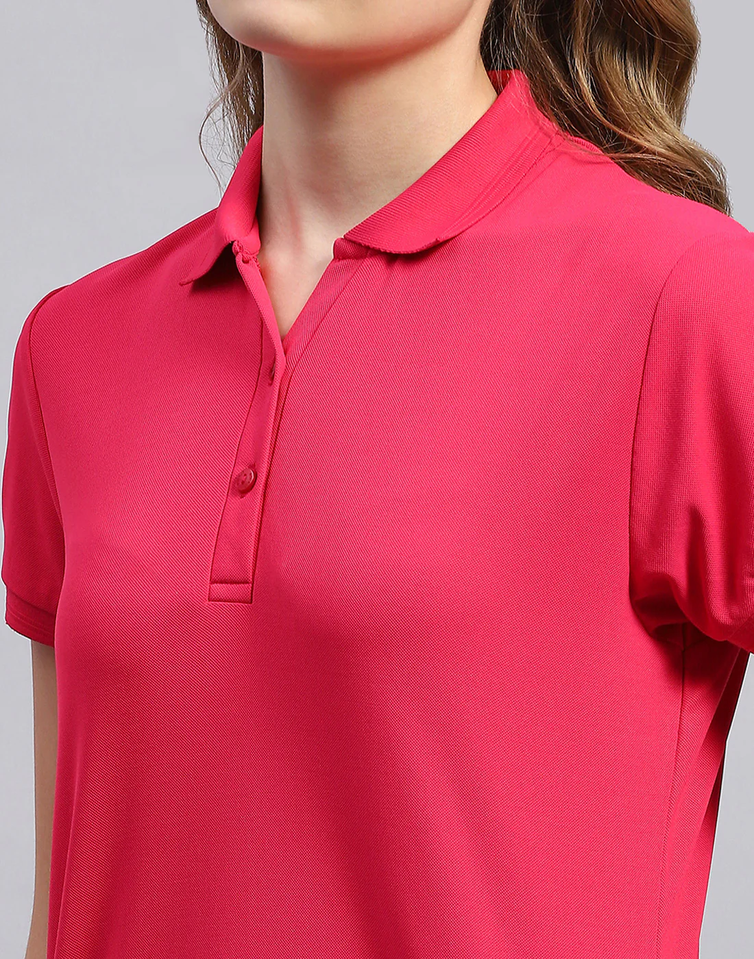 Rock.it Women Pink Solid Polo Collar Half Sleeve T-Shirt - Image 6
