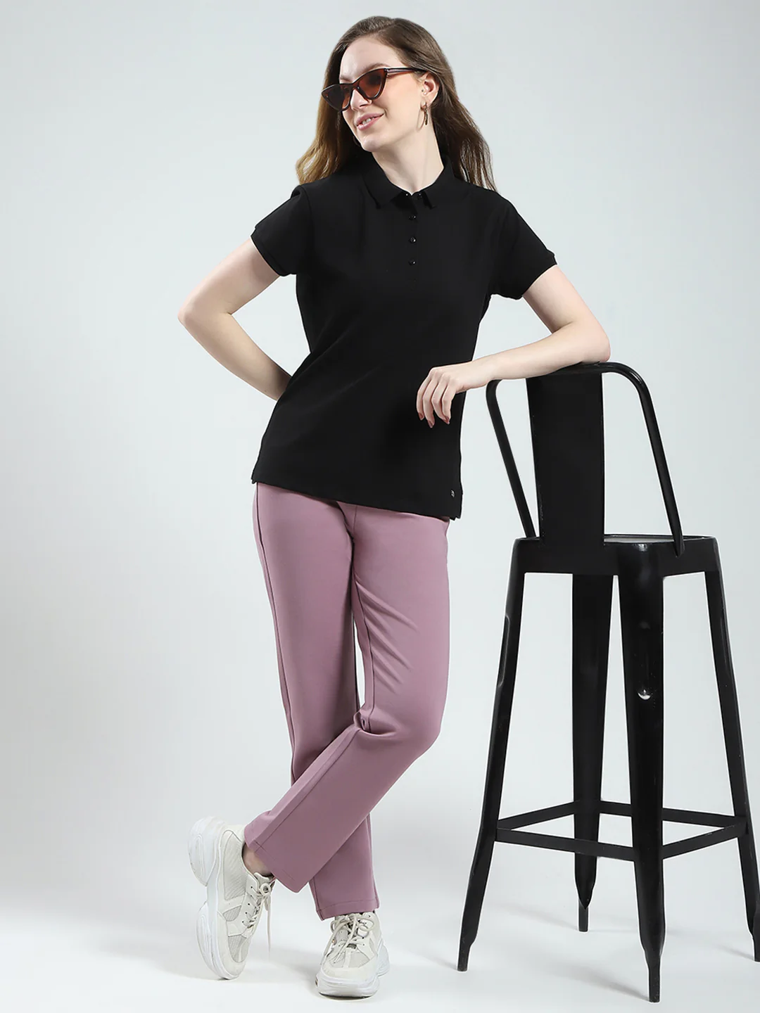 Women Pink Solid Regular Fit Jegging - Image 2