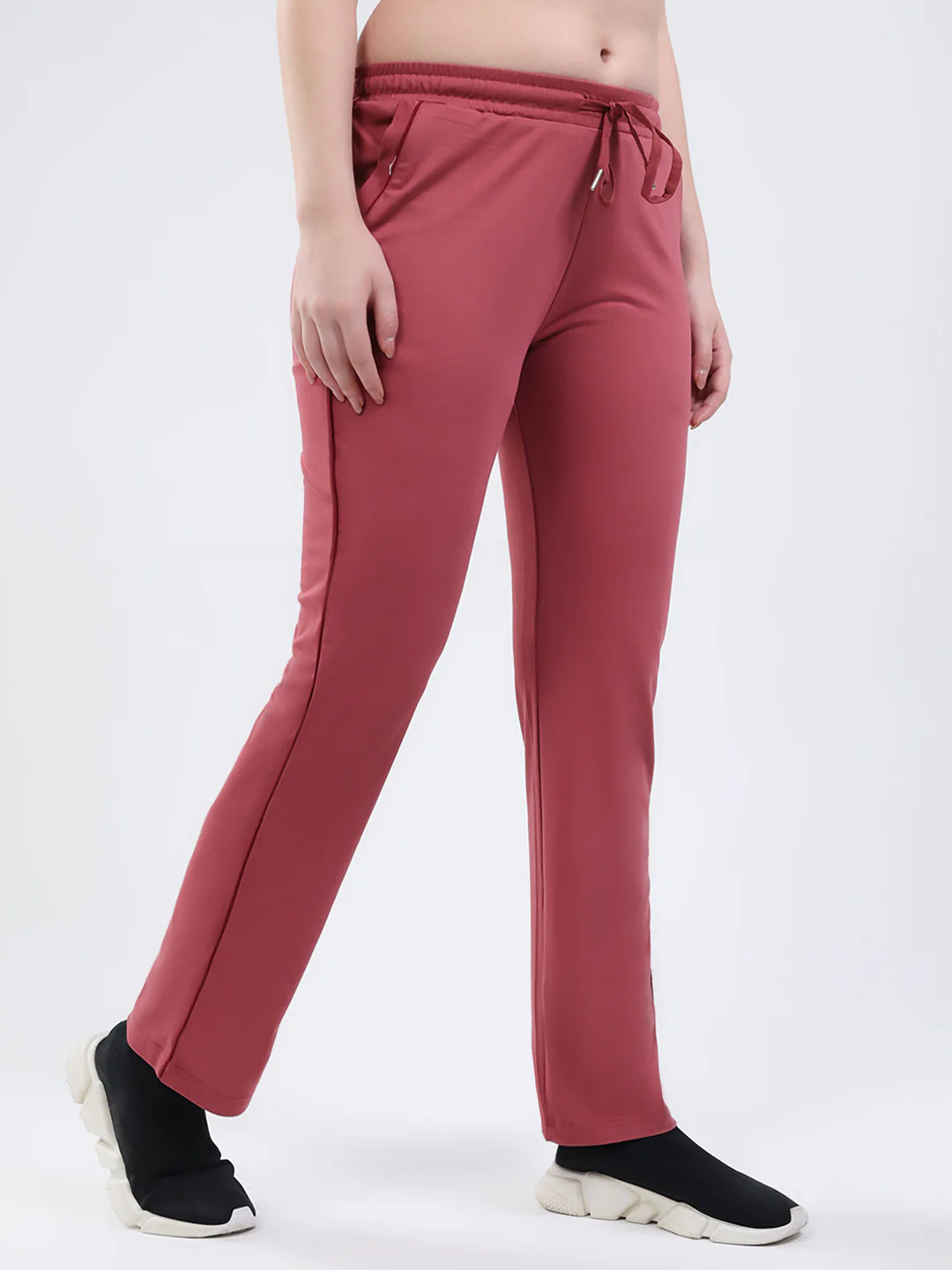 Women Pink Solid Regular Fit Winter Lower - Image 4