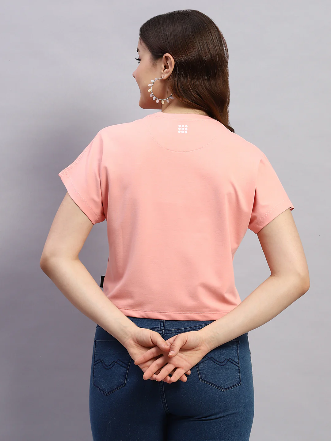 Rock.it Women Pink Solid Round Neck Half Sleeve Top - Image 5