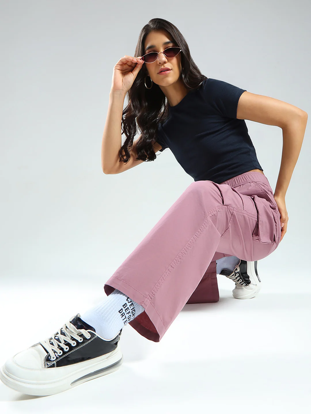 Rock.it Women Pink Solid Straight Fit Cargo - Image 2