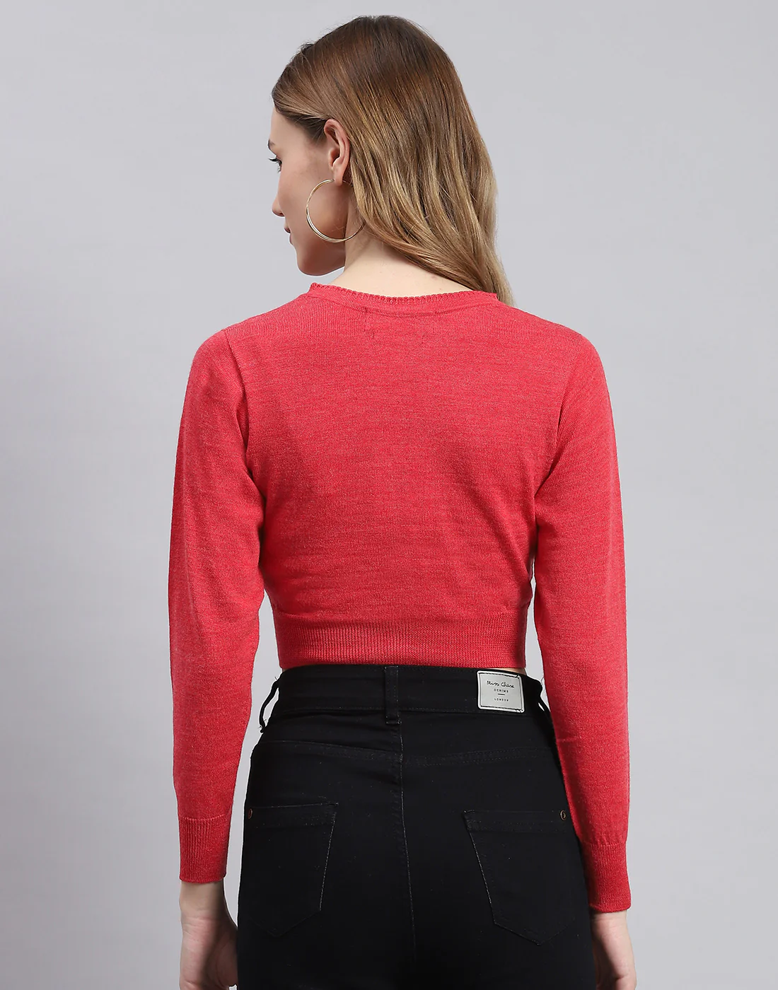 Women Pink Solid V Neck Full Sleeve Blouse - Image 4
