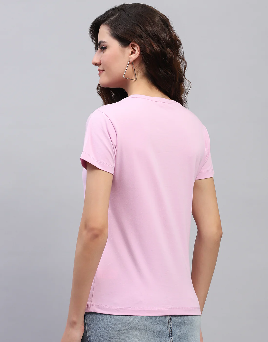Women Purple Embroidered Round Neck Half Sleeve Top - Image 5