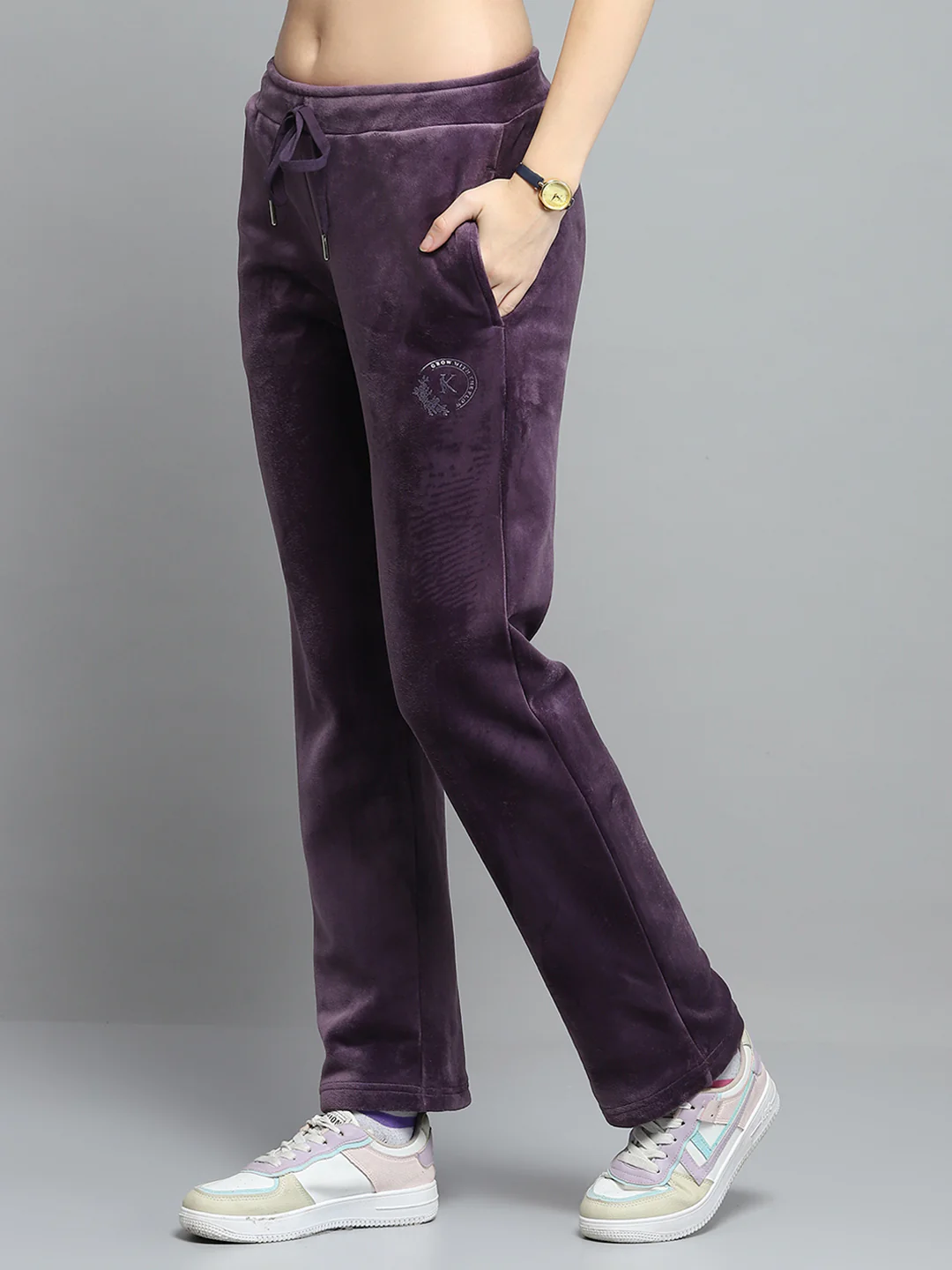 Women Purple Printed Hooded Full Sleeve Cords Set - Image 7