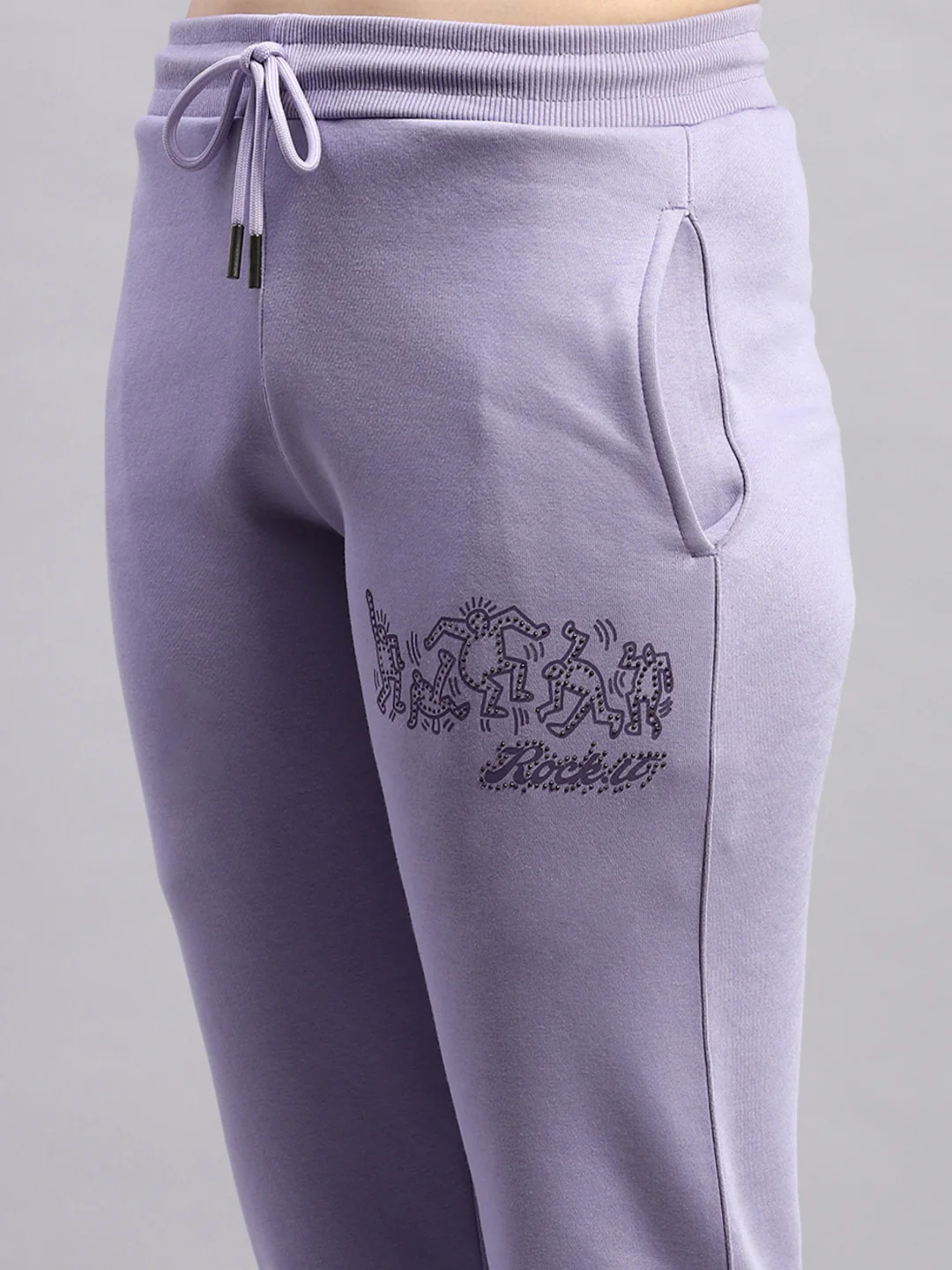 Rock.it Women Purple Printed Hooded Full Sleeve Tracksuit - Image 9