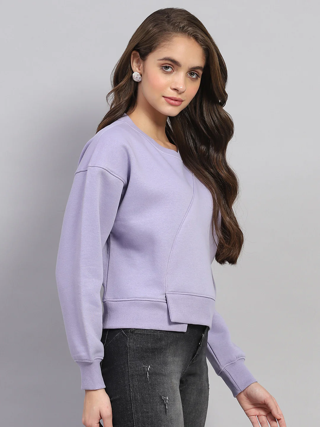 Rock.it Women Purple Printed Round Neck Full Sleeve Sweatshirt - Image 4