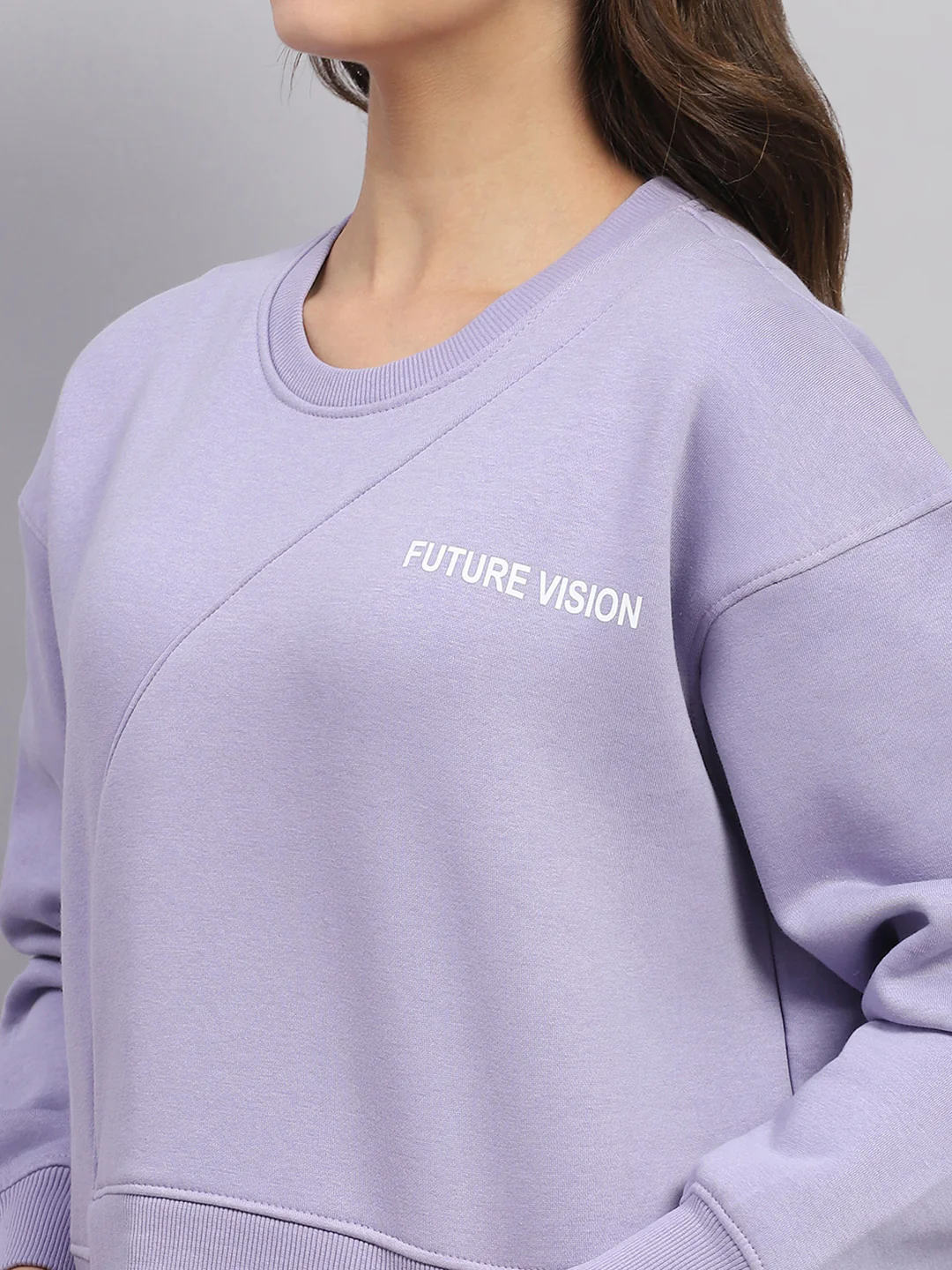 Rock.it Women Purple Printed Round Neck Full Sleeve Sweatshirt - Image 6