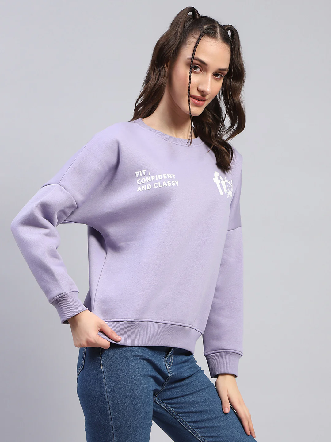 Rock.it Women Purple Printed Round Neck Full Sleeve Sweatshirt - Image 4