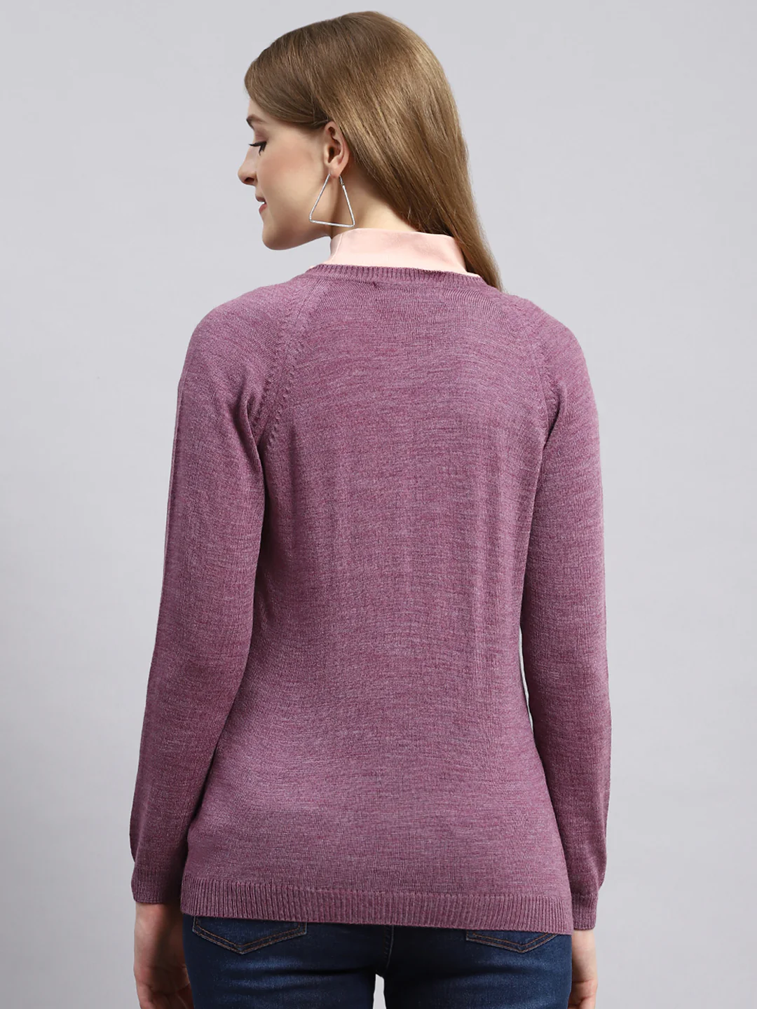 Women Purple Solid Cardigan - Image 5