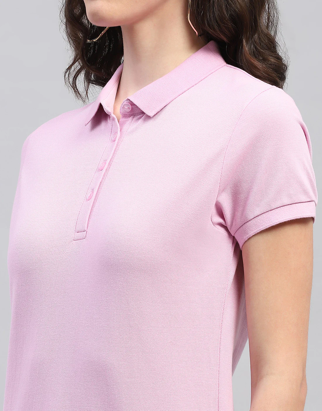 Women Purple Solid Collar Neck Half Sleeve T Shirt - Image 6