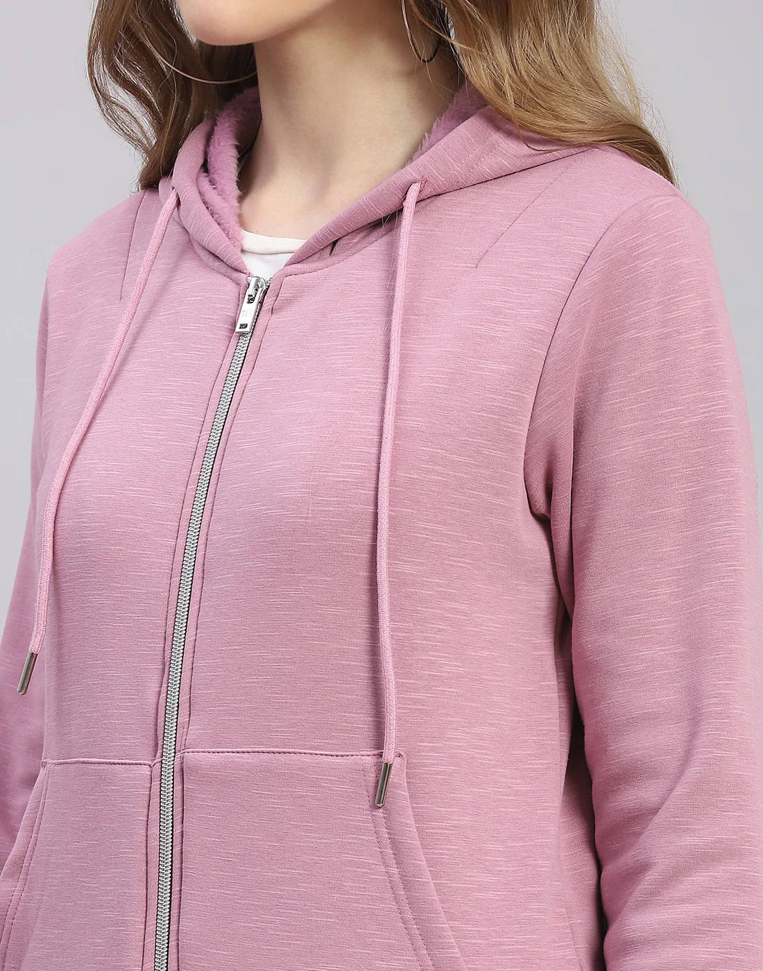 Women Purple Solid Hooded Full Sleeve Tracksuit - Image 7