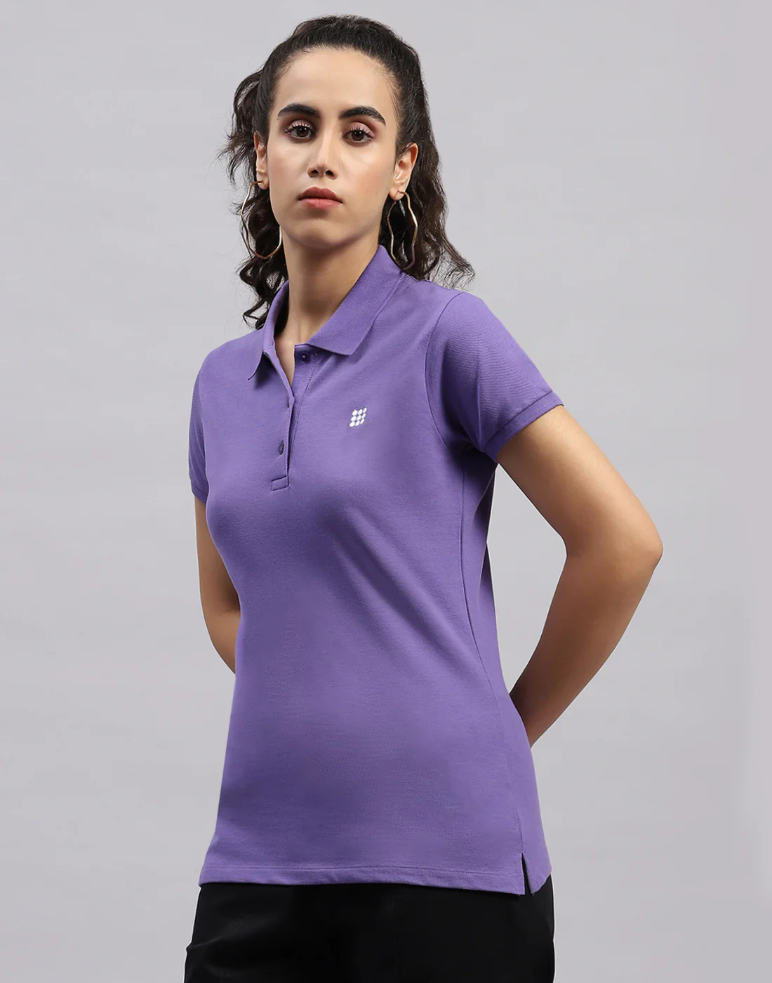 Rock.it Women Purple Solid Polo Collar Half Sleeve T Shirt - Image 4