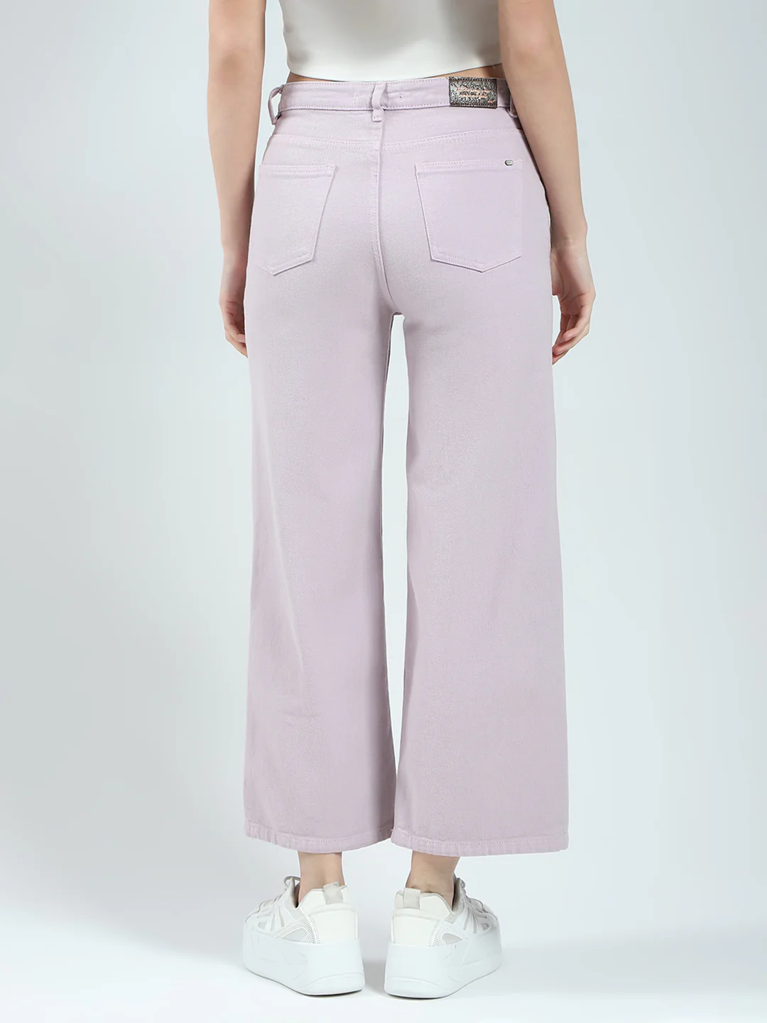 Women Purple Solid Regular Fit Denim - Image 5