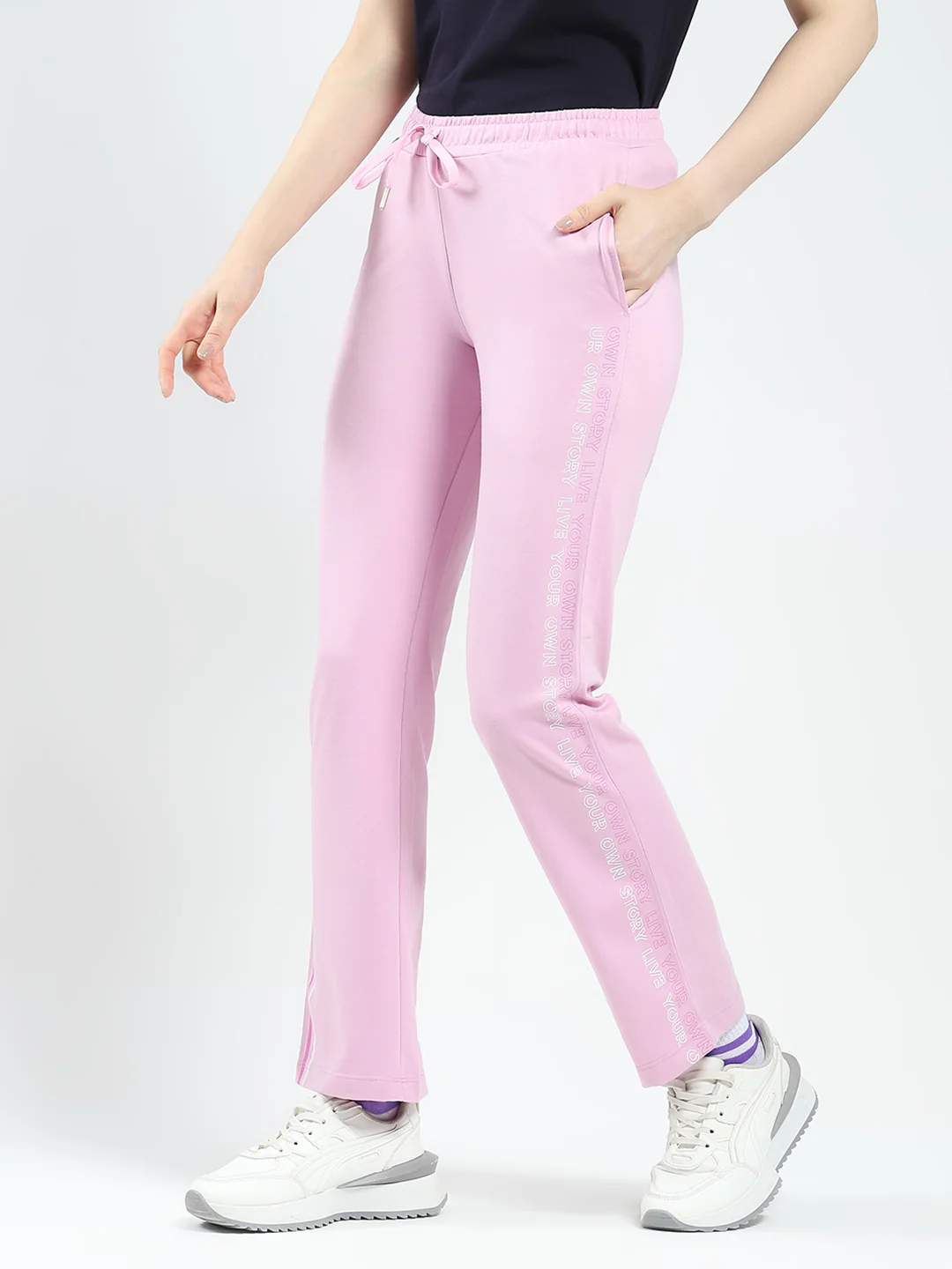 Women Purple Solid Regular Fit Lower - Image 4