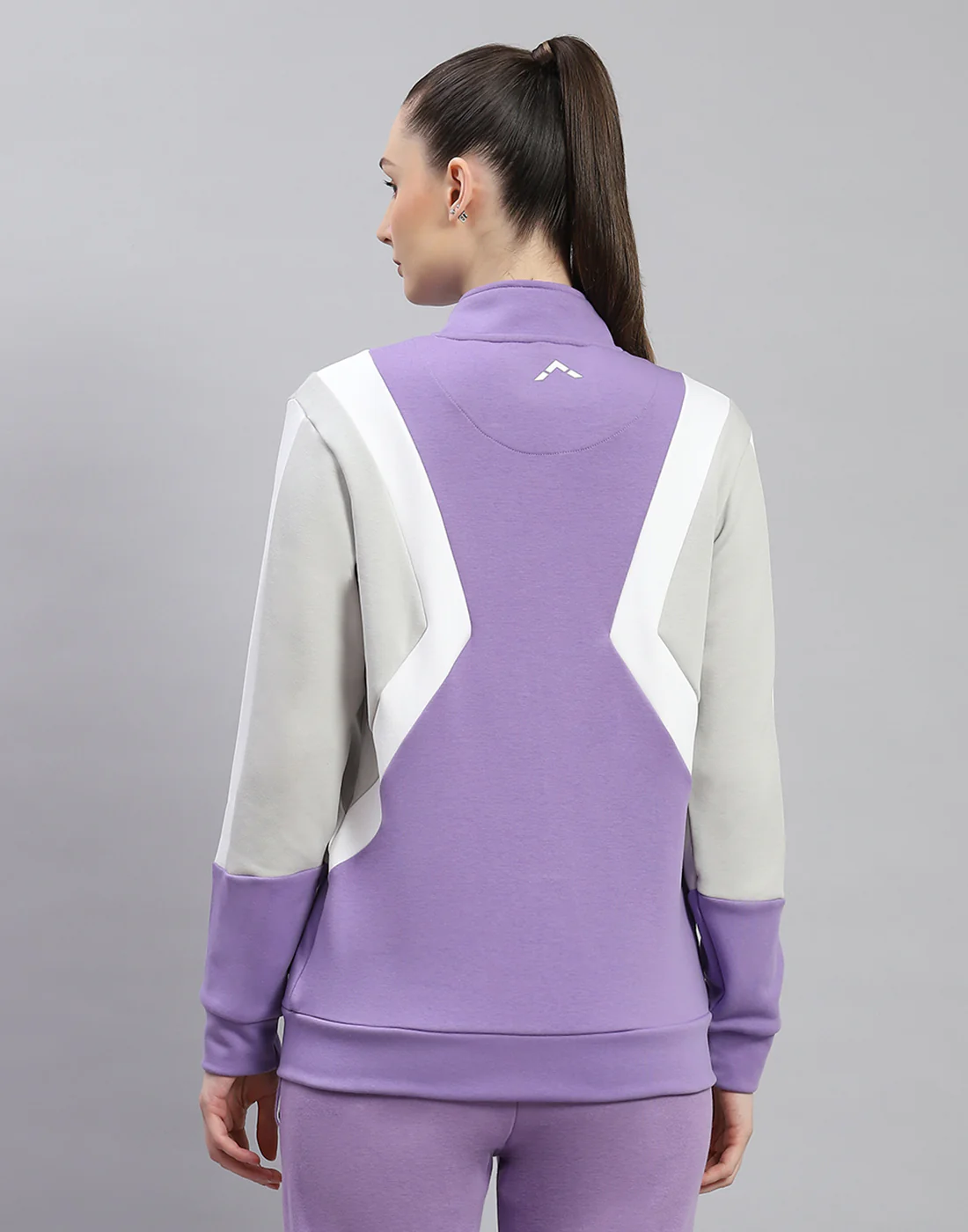 Rock.it Women Purple Solid Stand Collar Full Sleeve Sweatshirt - Image 5