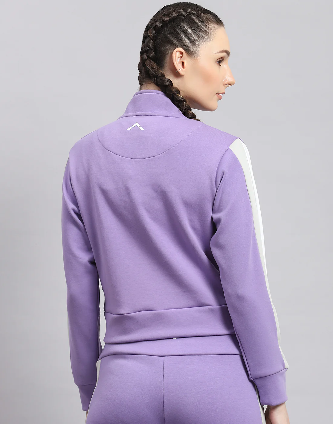 Rock.it Women Purple Solid Stand Collar Full Sleeve Sweatshirt - Image 5