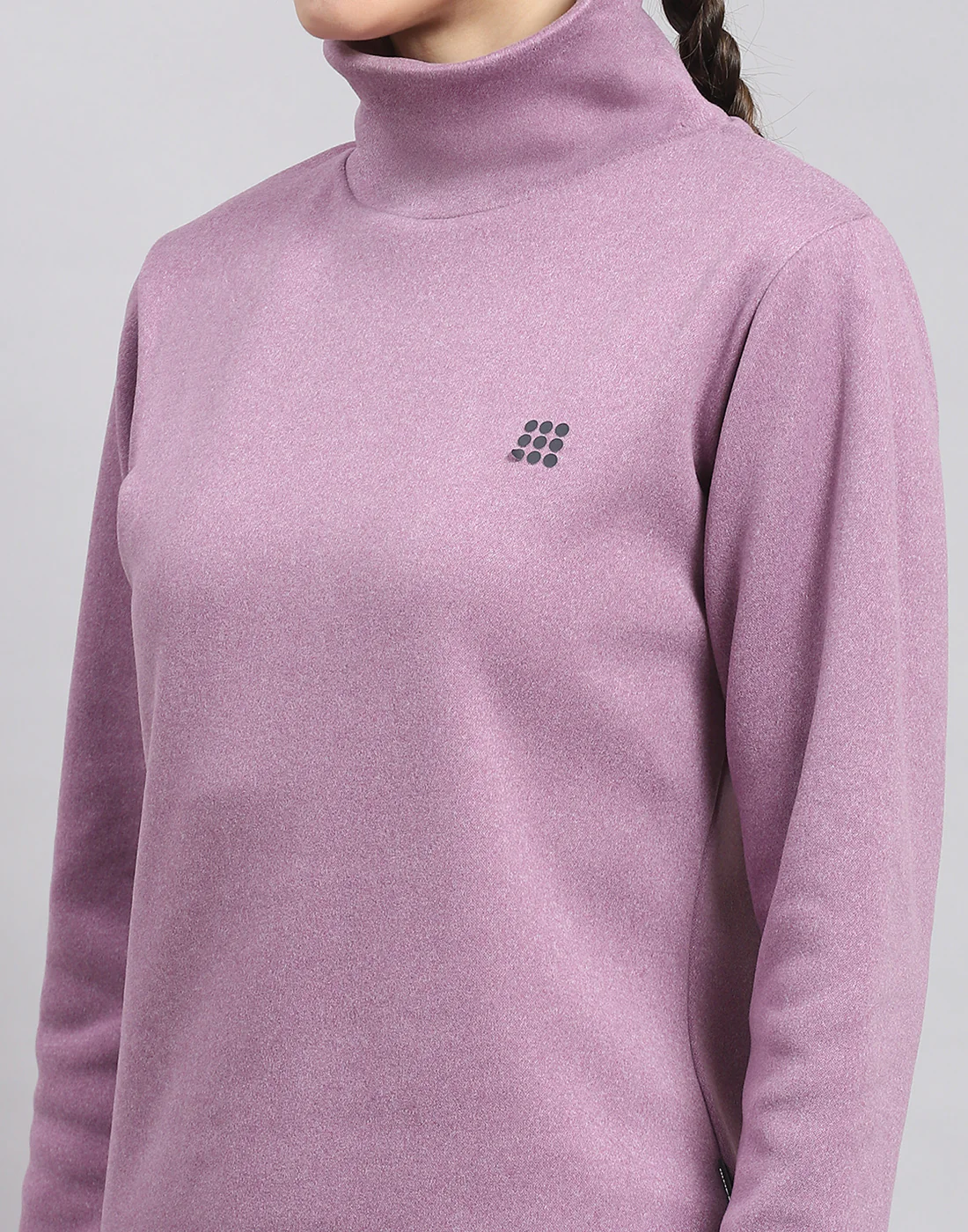 Rock.it Women Purple Solid T Neck Full Sleeve Sweatshirt - Image 6