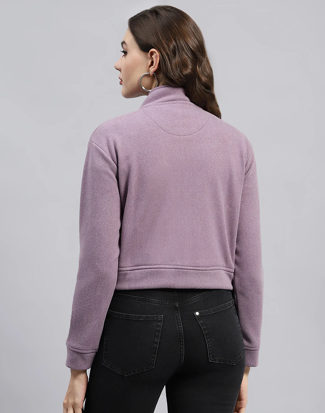 Rock.it Women Purple Solid Turtle Neck Full Sleeve Sweatshirt - Image 5