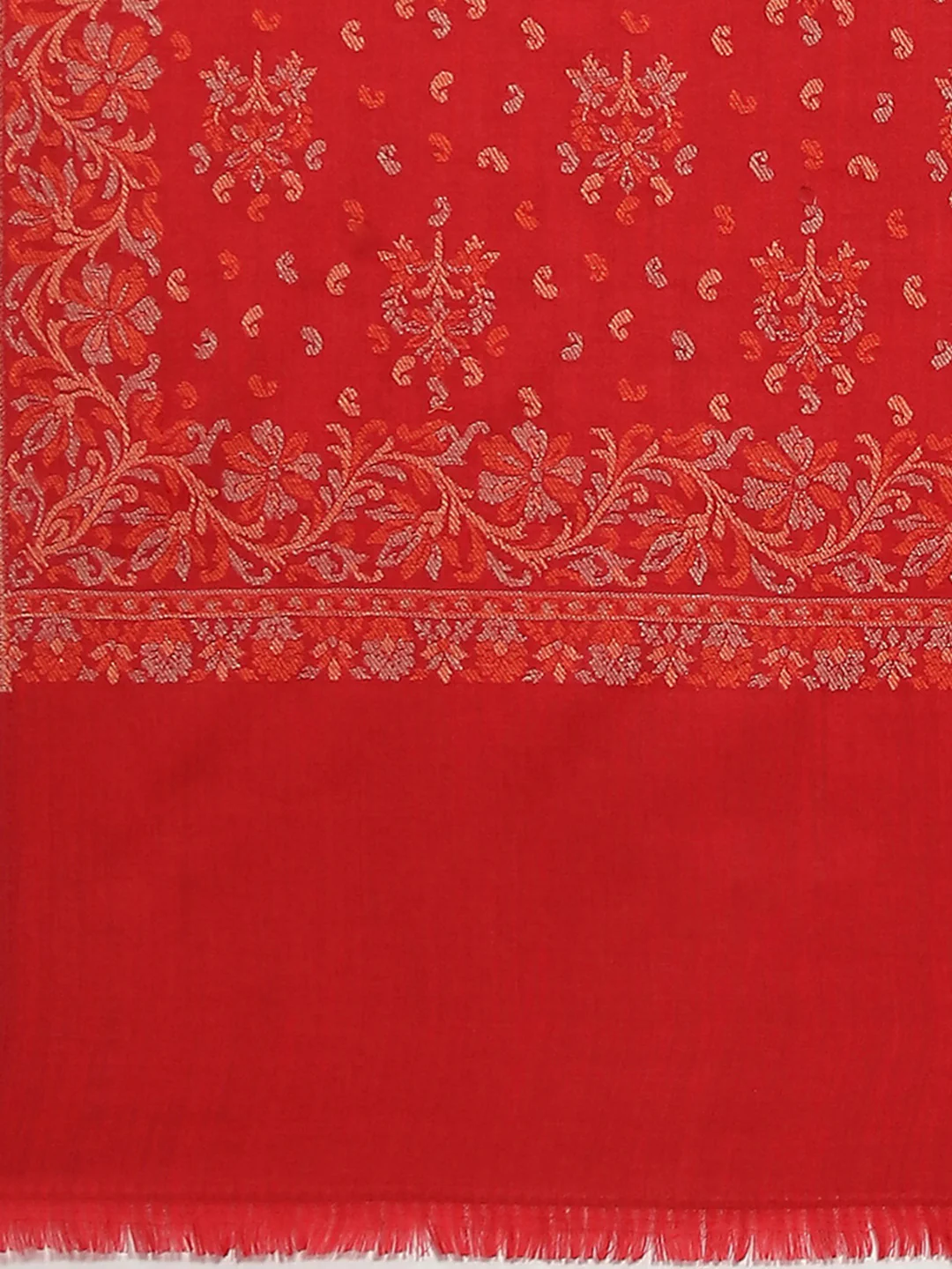 Women Red Self Design Shawl - Image 6