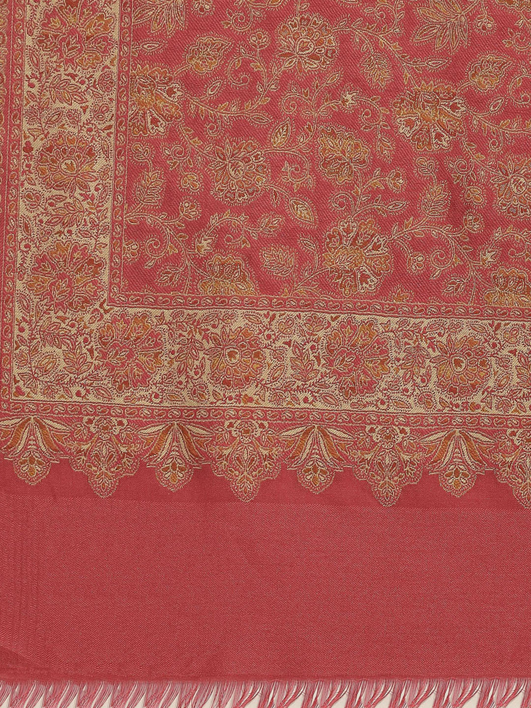 Women Red Self Design Shawl - Image 6