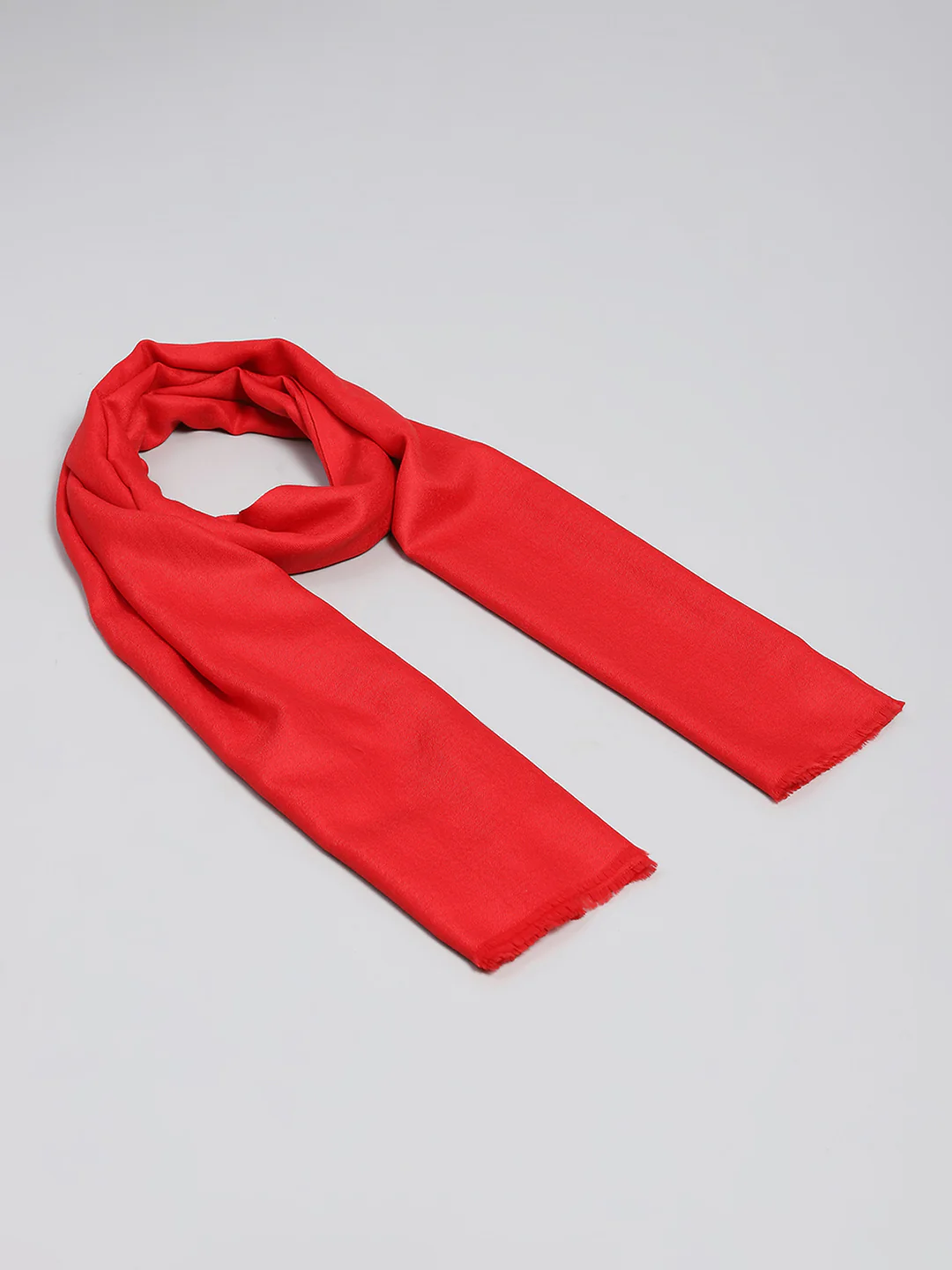 Women Red Self Design Shawl - Image 2