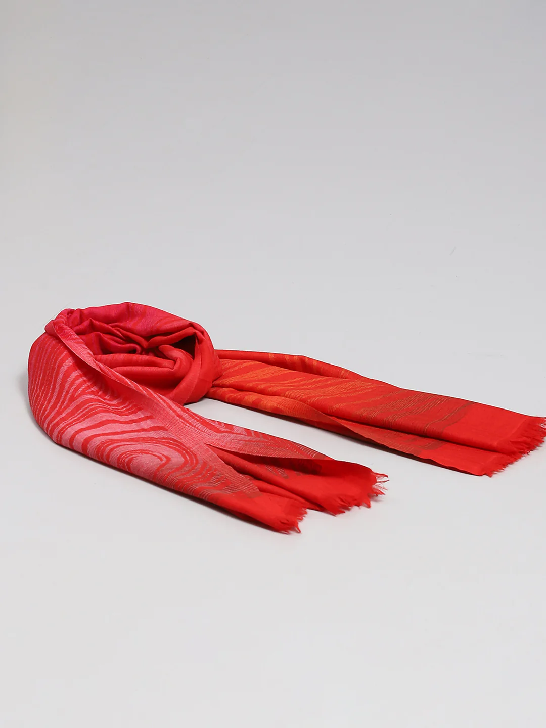 Women Red Self Design Stole - Image 6