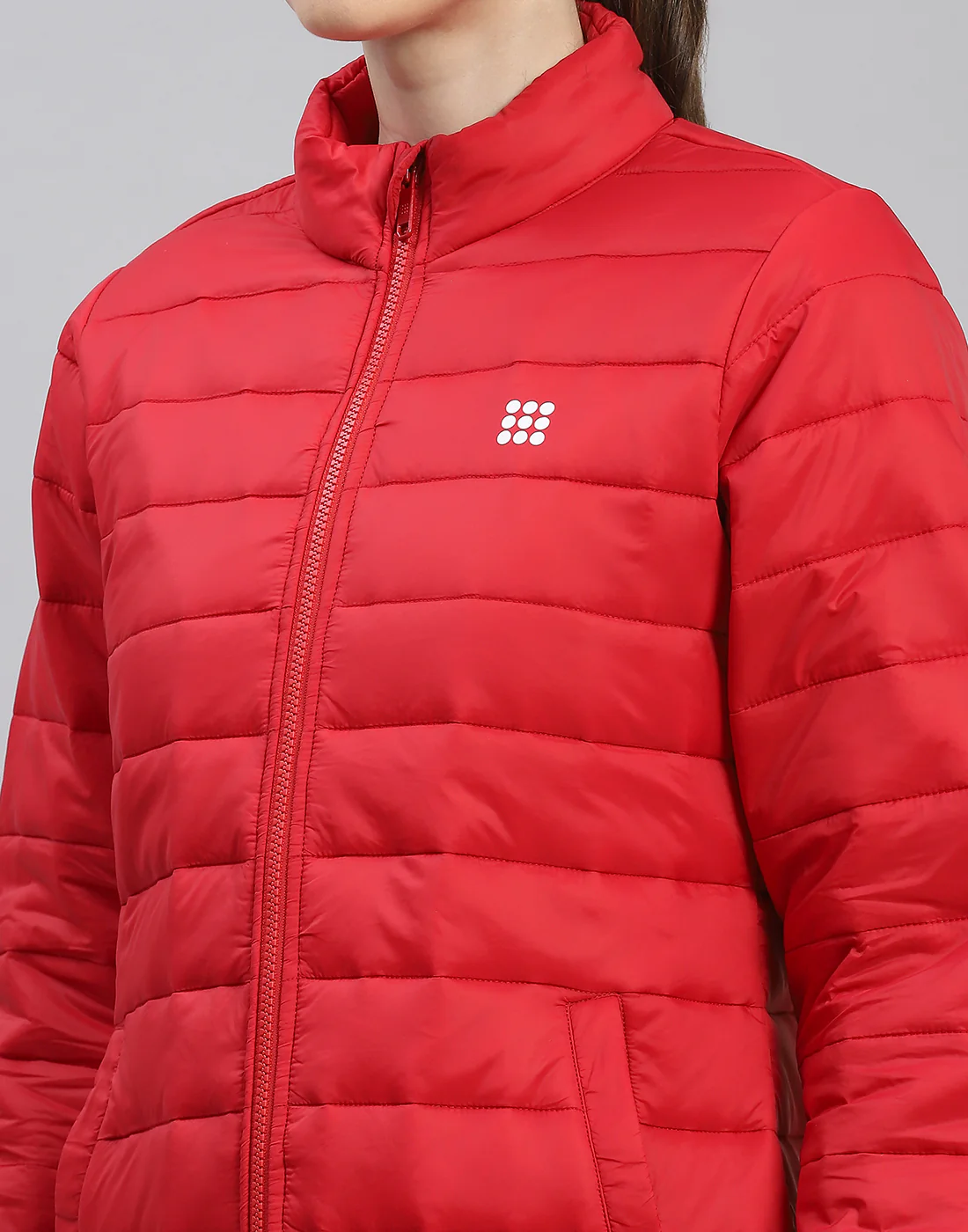 Rock.it Women Red Solid Stand Collar Full Sleeve Jacket - Image 7