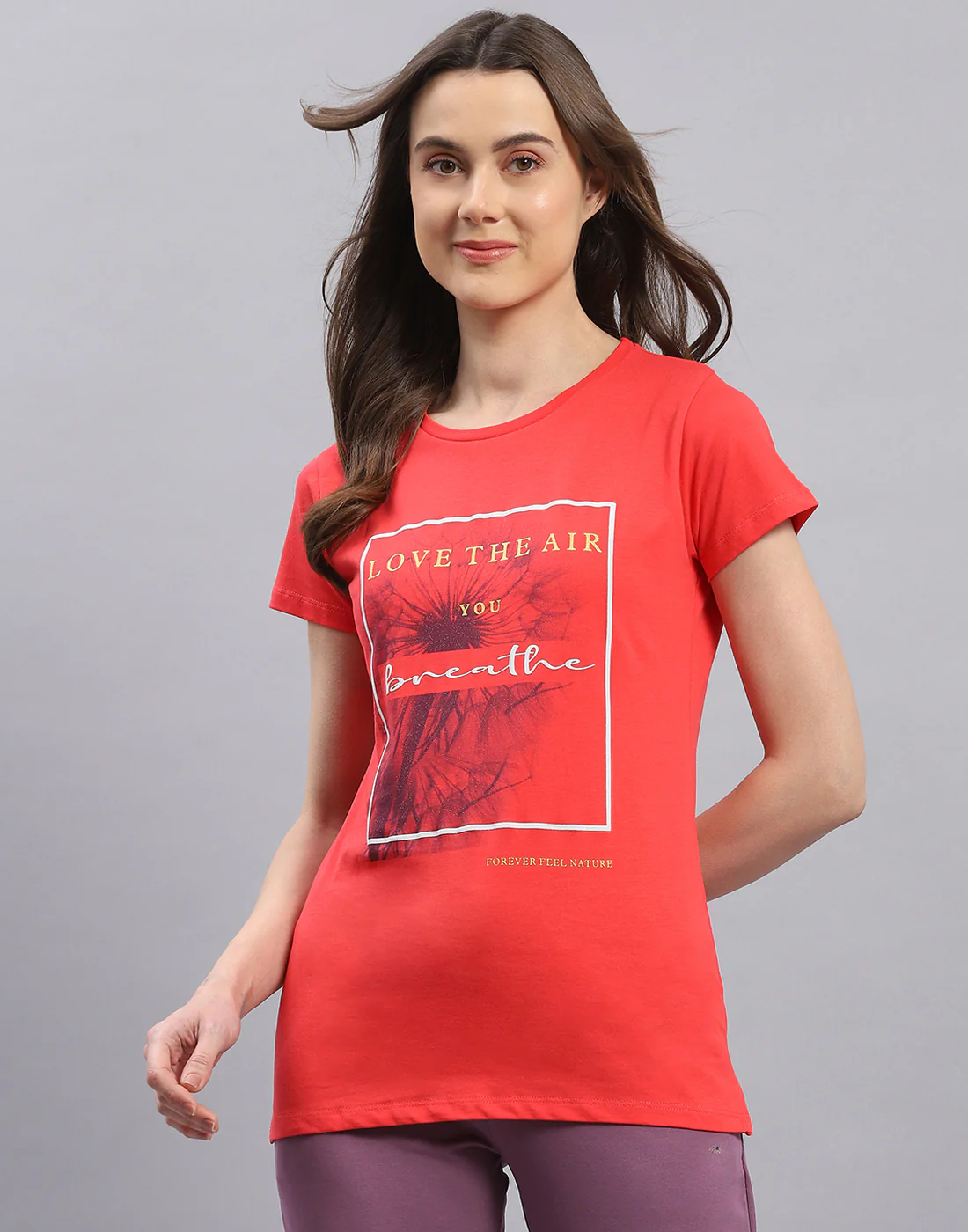 Women Red & Yellow Printed Round Neck Half Sleeve Top 2 Pc Set - Image 3