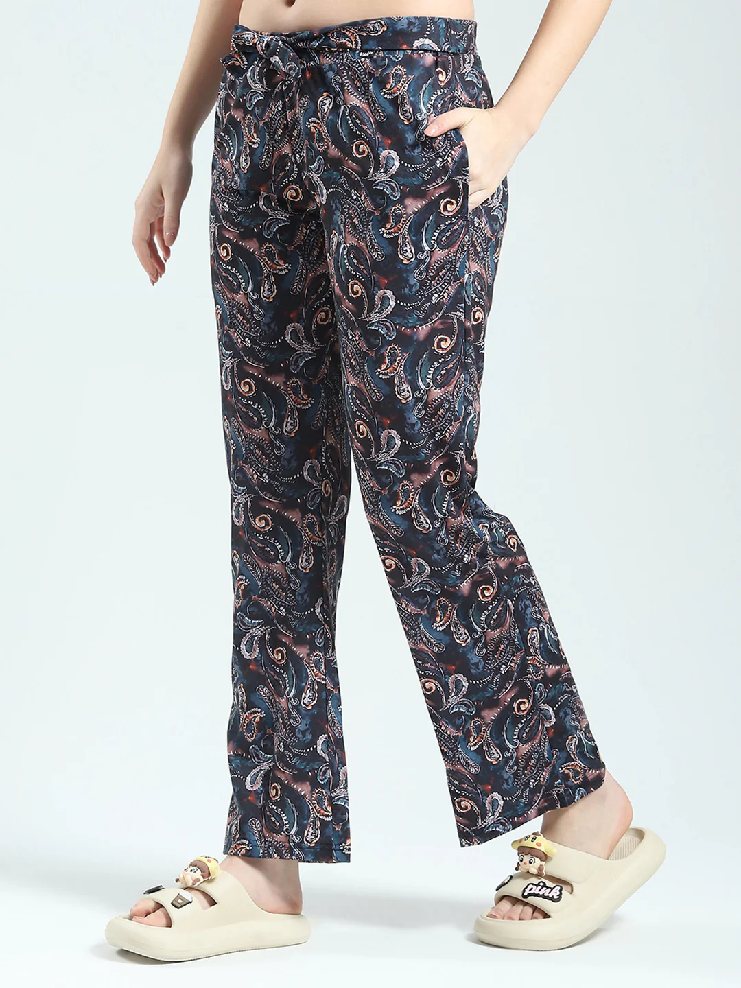 Women Rust Printed Round Neck Half Sleeve Lower Set - Image 6