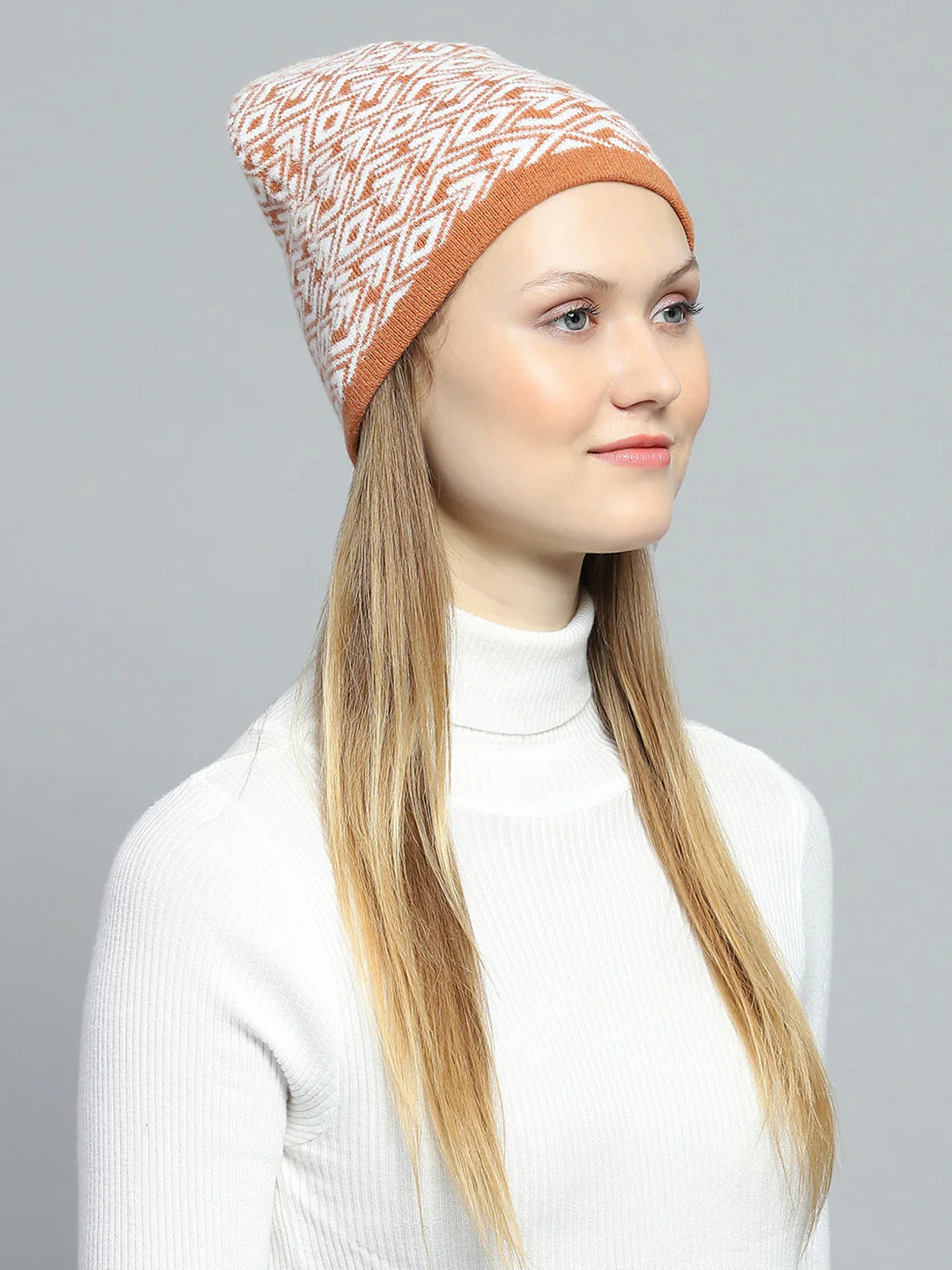 Women Rust Self Design Cap - Image 4
