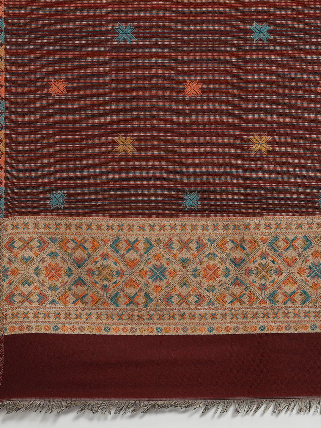 Women Rust Self Design Stole - Image 7