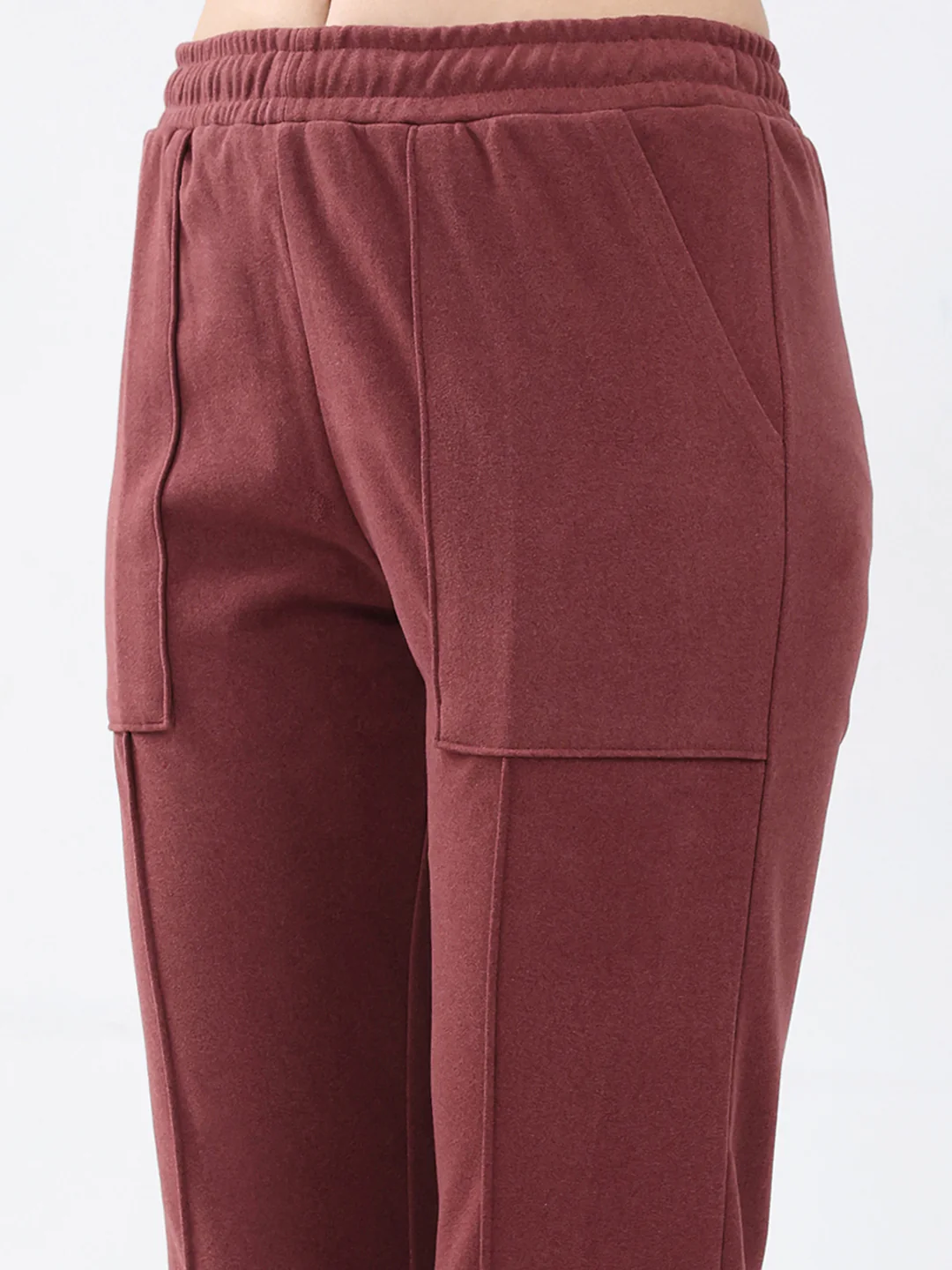 Women Rust Solid Regular Fit Winter Lower - Image 7