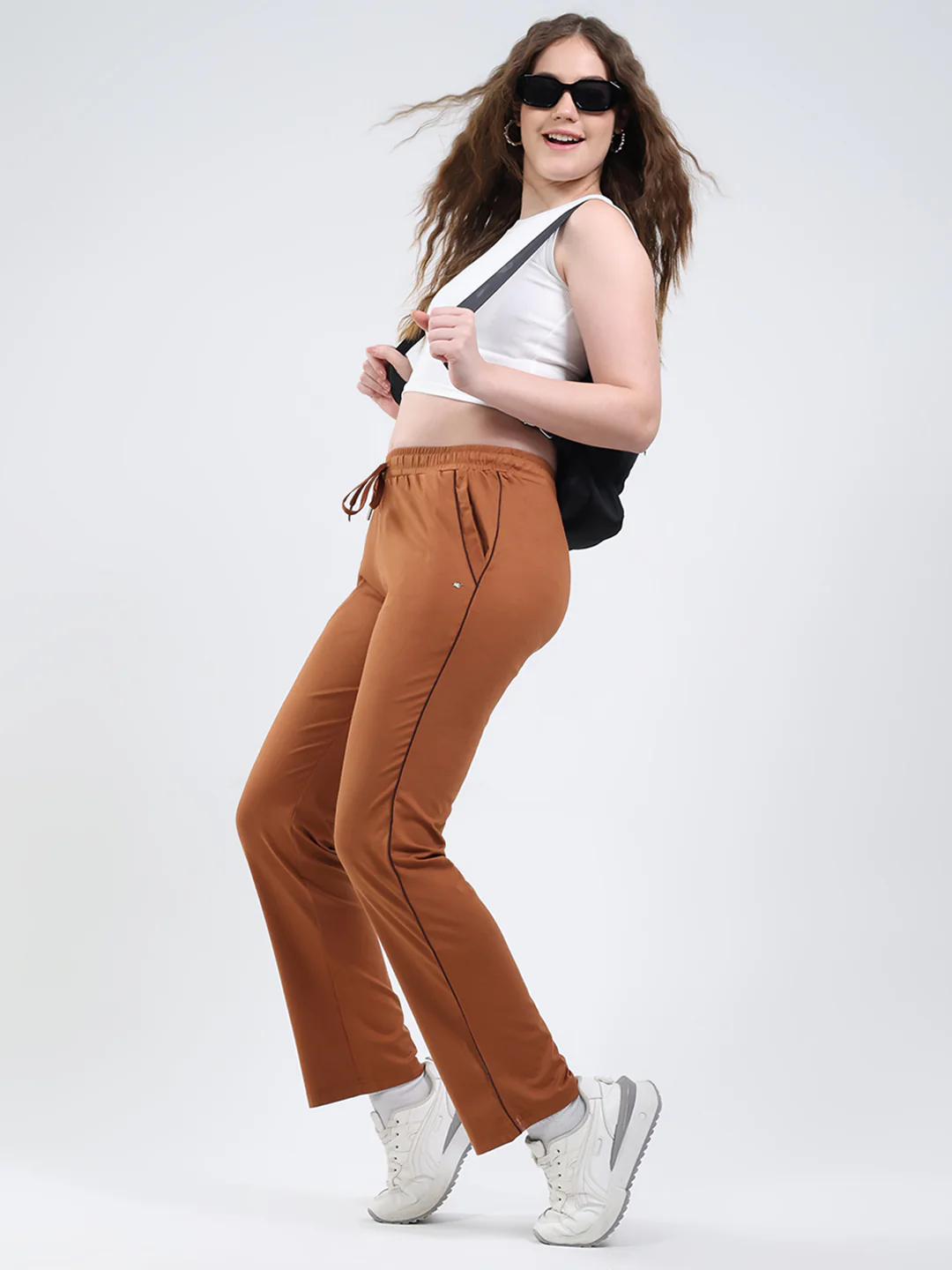 Women Rust Solid Regular Fit Winter Lower - Image 2