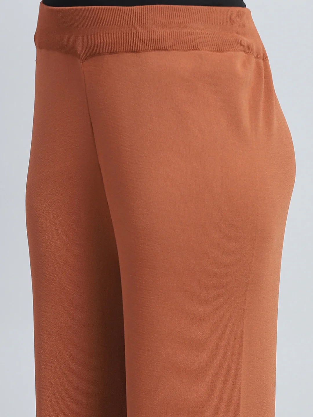 Women Rust Solid Round Neck Full Sleeve Cords Set - Image 8