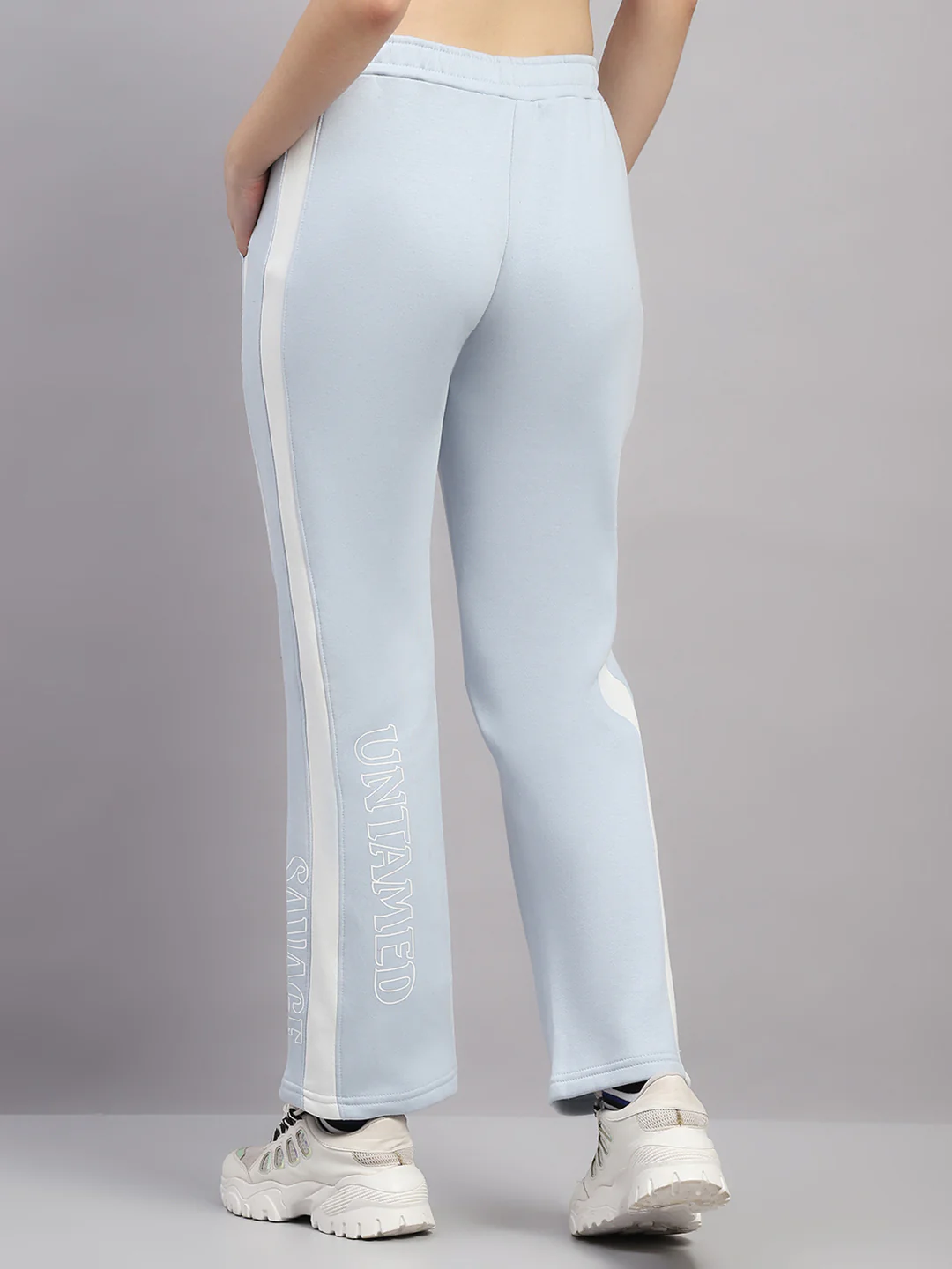 Women Sky Blue Printed Regular Fit Winter Lower - Image 5