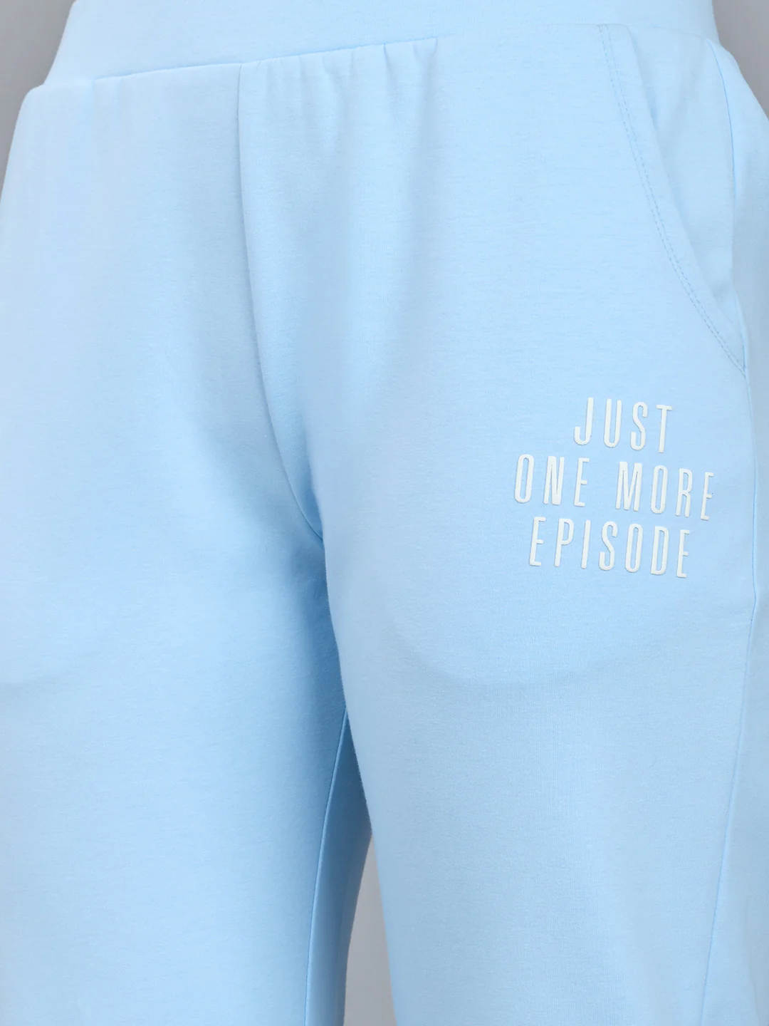 Women Sky Blue Solid Regular Fit Lower - Image 4
