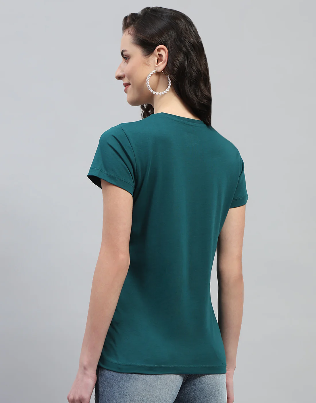 Women Teal Blue & Black Solid Round Neck Half Sleeve Top (Pack of 2) - Image 9