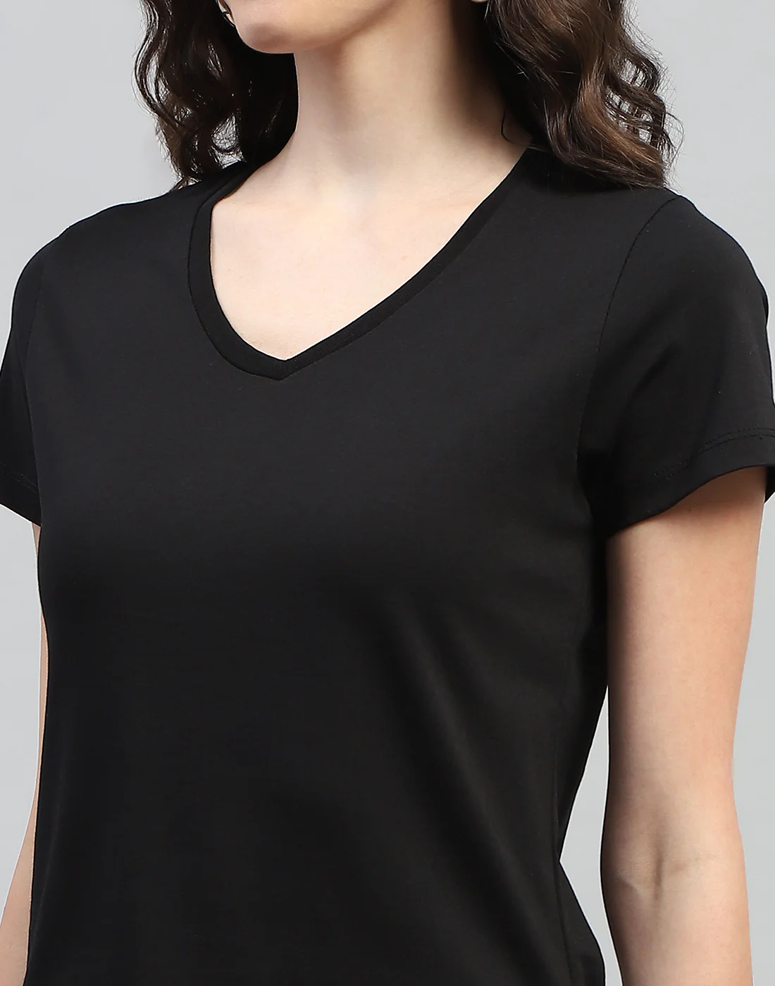 Women Teal Blue & Black Solid V Neck Half Sleeve Top (Pack of 2) - Image 10