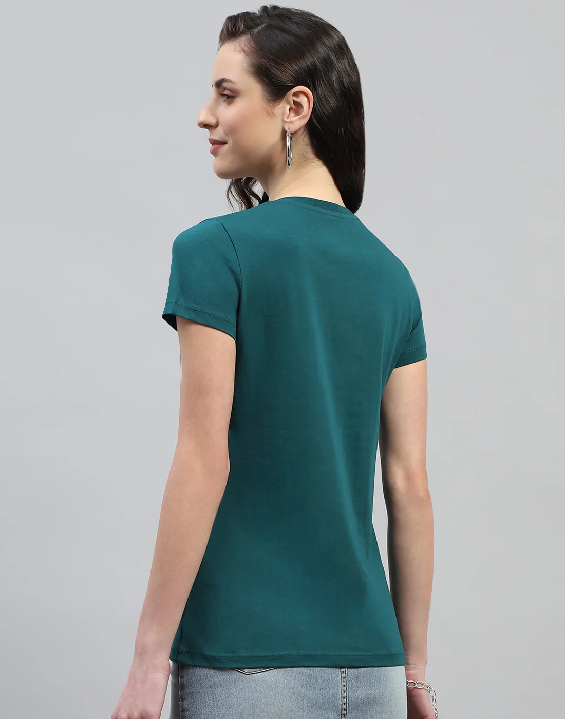 Women Teal Blue & Black Solid V Neck Half Sleeve Top (Pack of 2) - Image 9